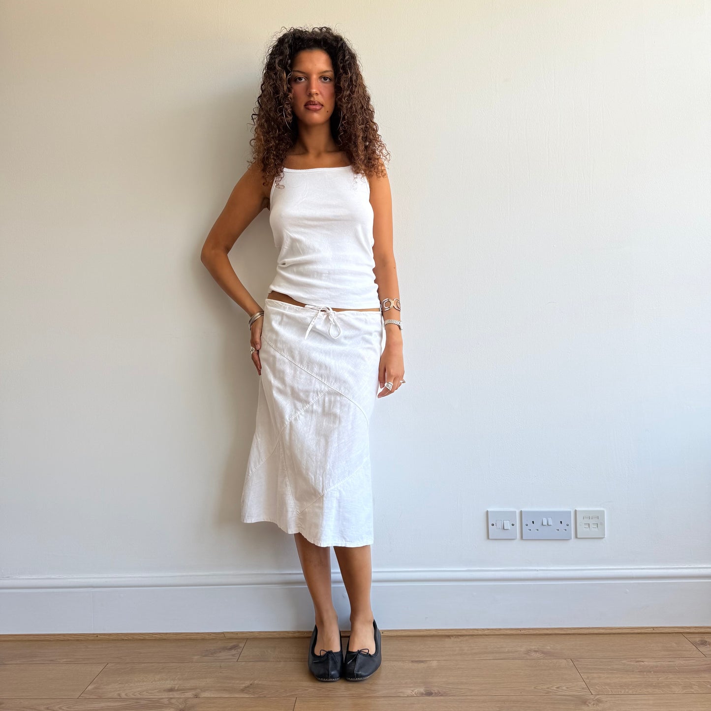 White linen midi skirt - Size S/M