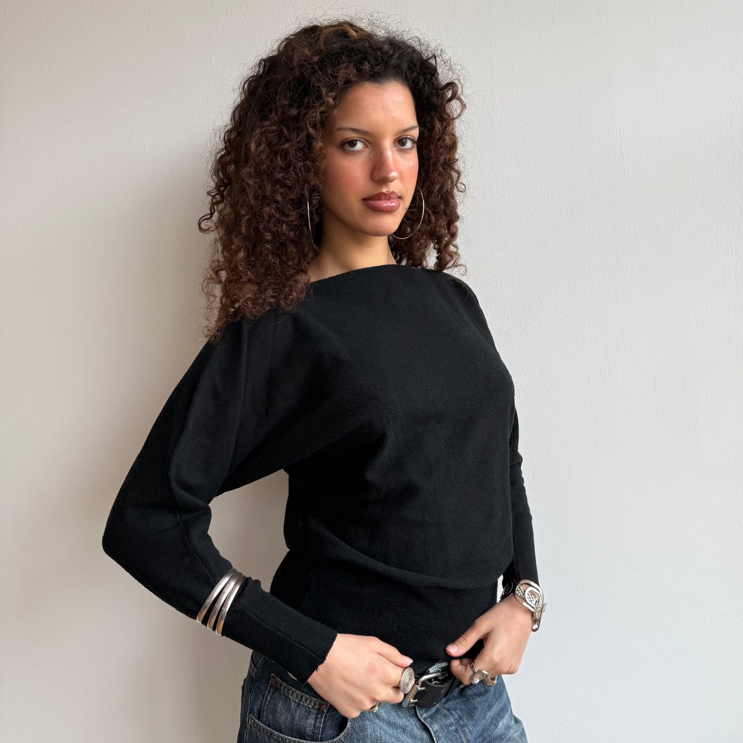 Black slouchy knit (4) - Size S