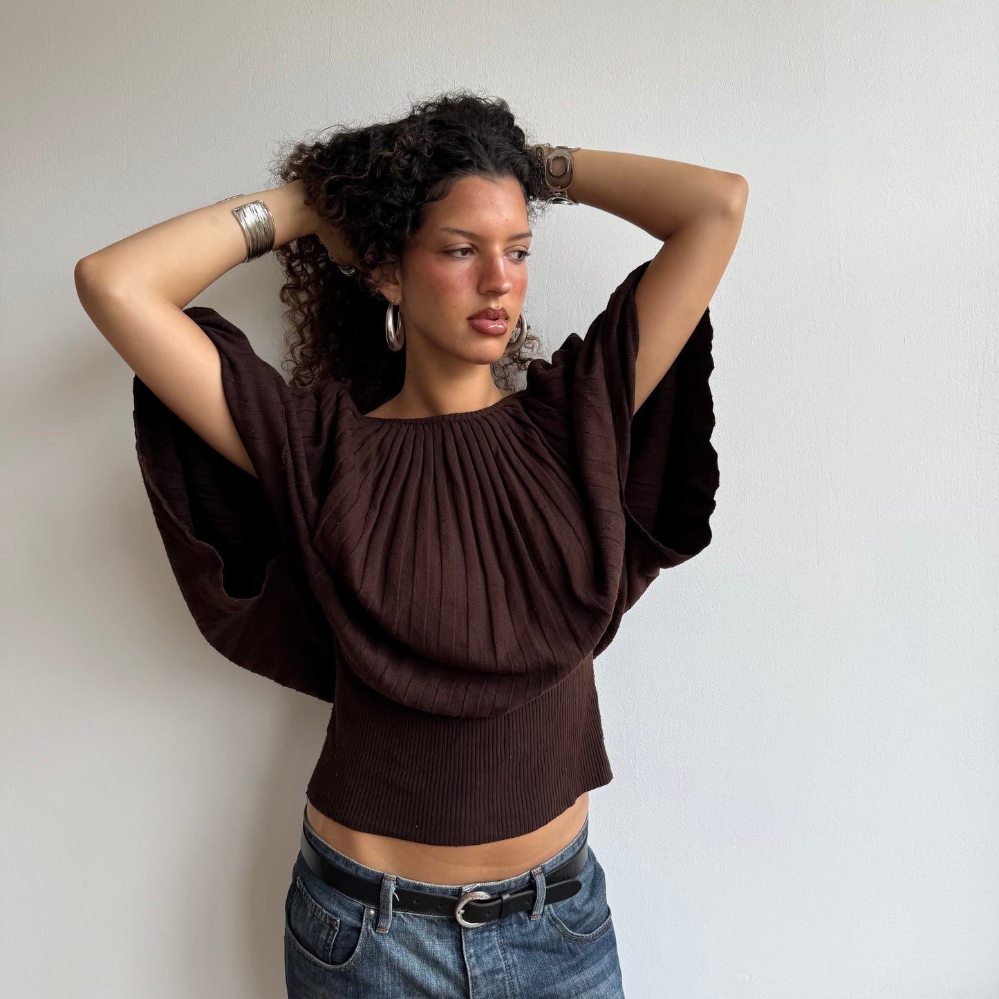 Brown batwing knit - Size L