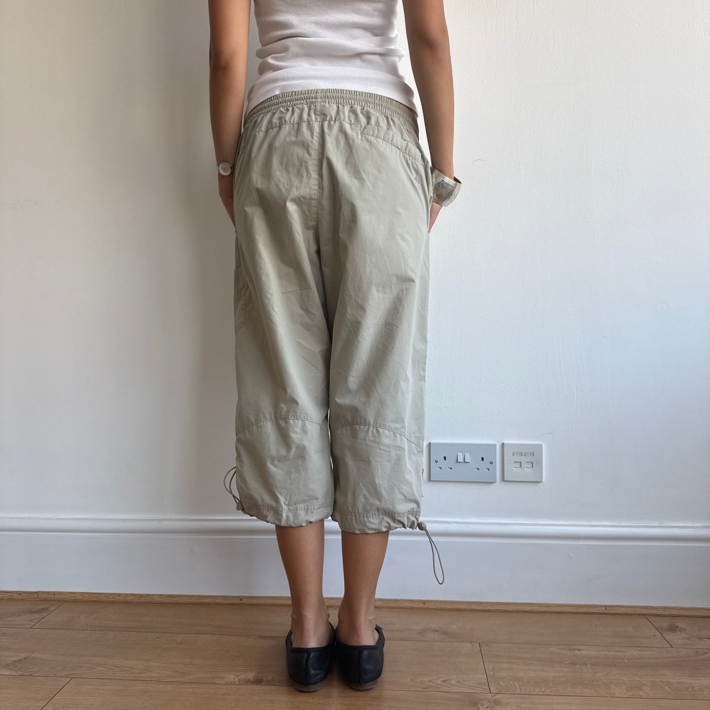 Beige Adidas cargo capris - Size M