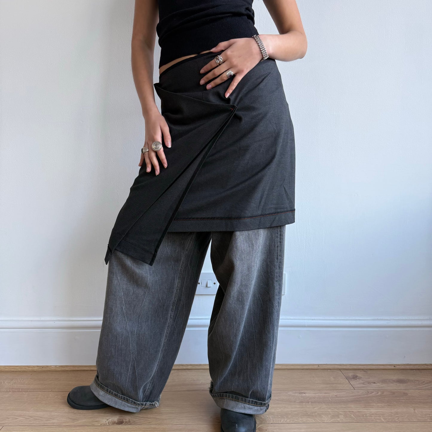 Cop copine grey wrap skirt - Size S