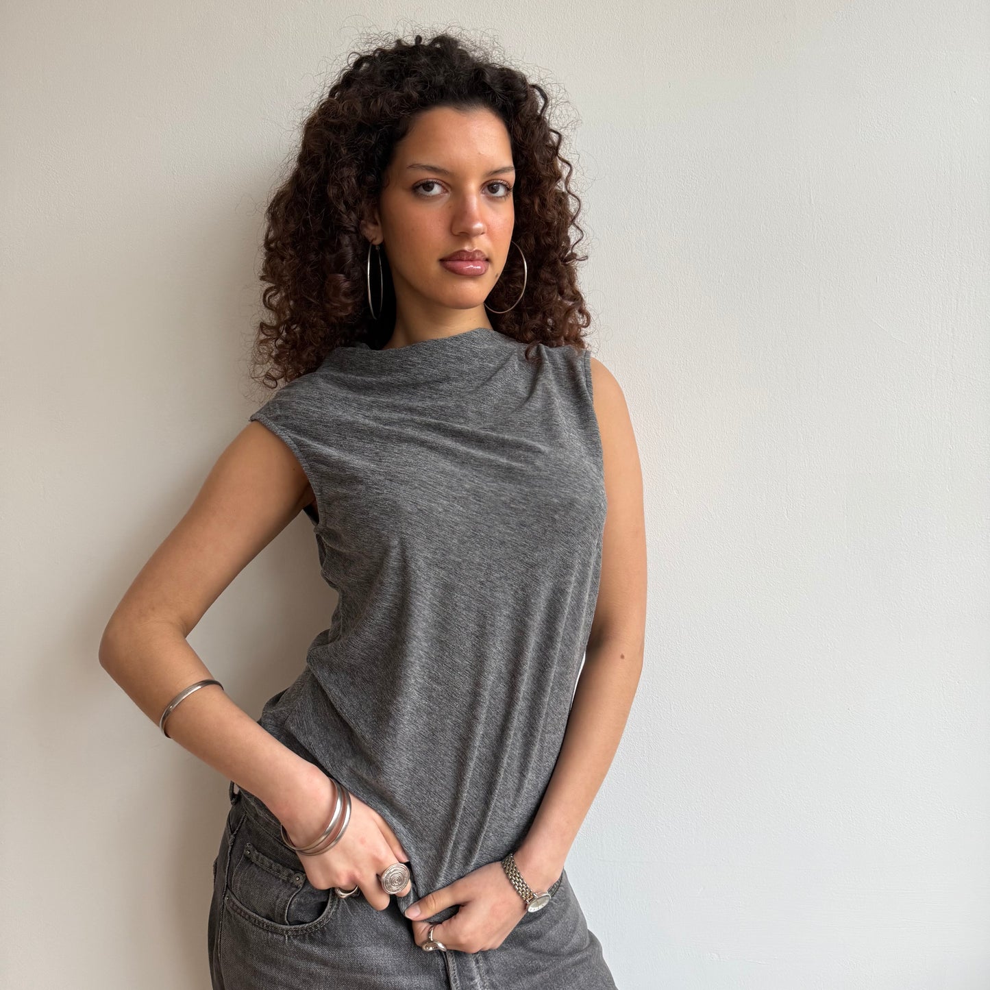 Grey asymmetric top - Size M