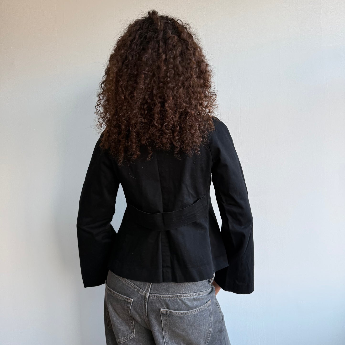 Black button peacoat - Size M