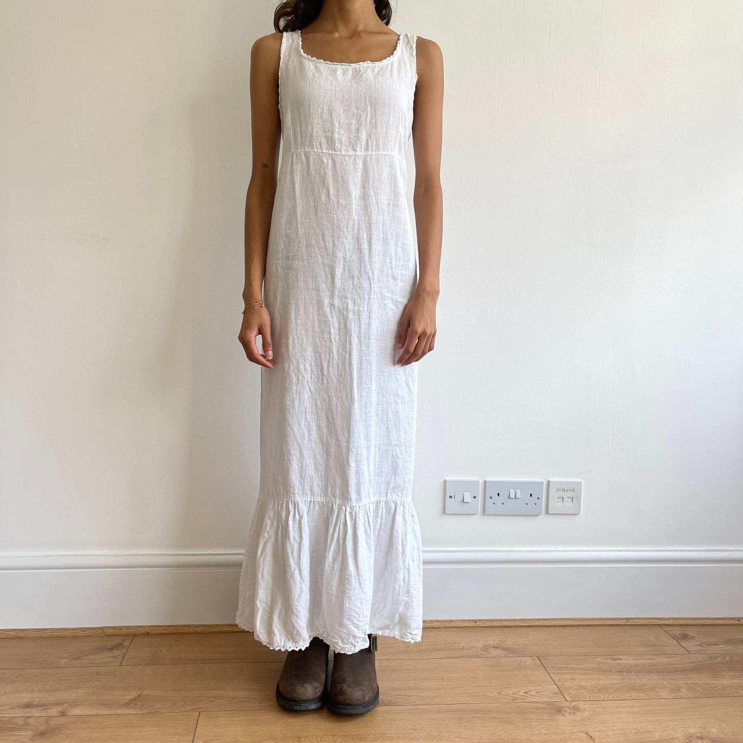 White linen maxi dress - Size M