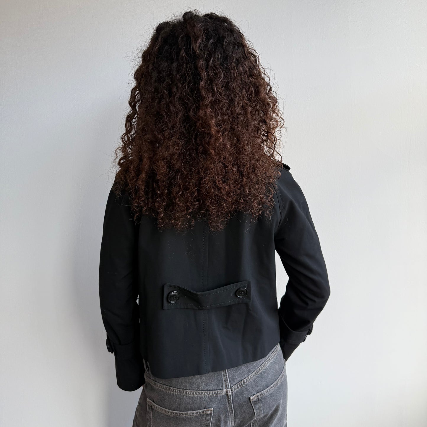 Black peacoat trench - Size S/M
