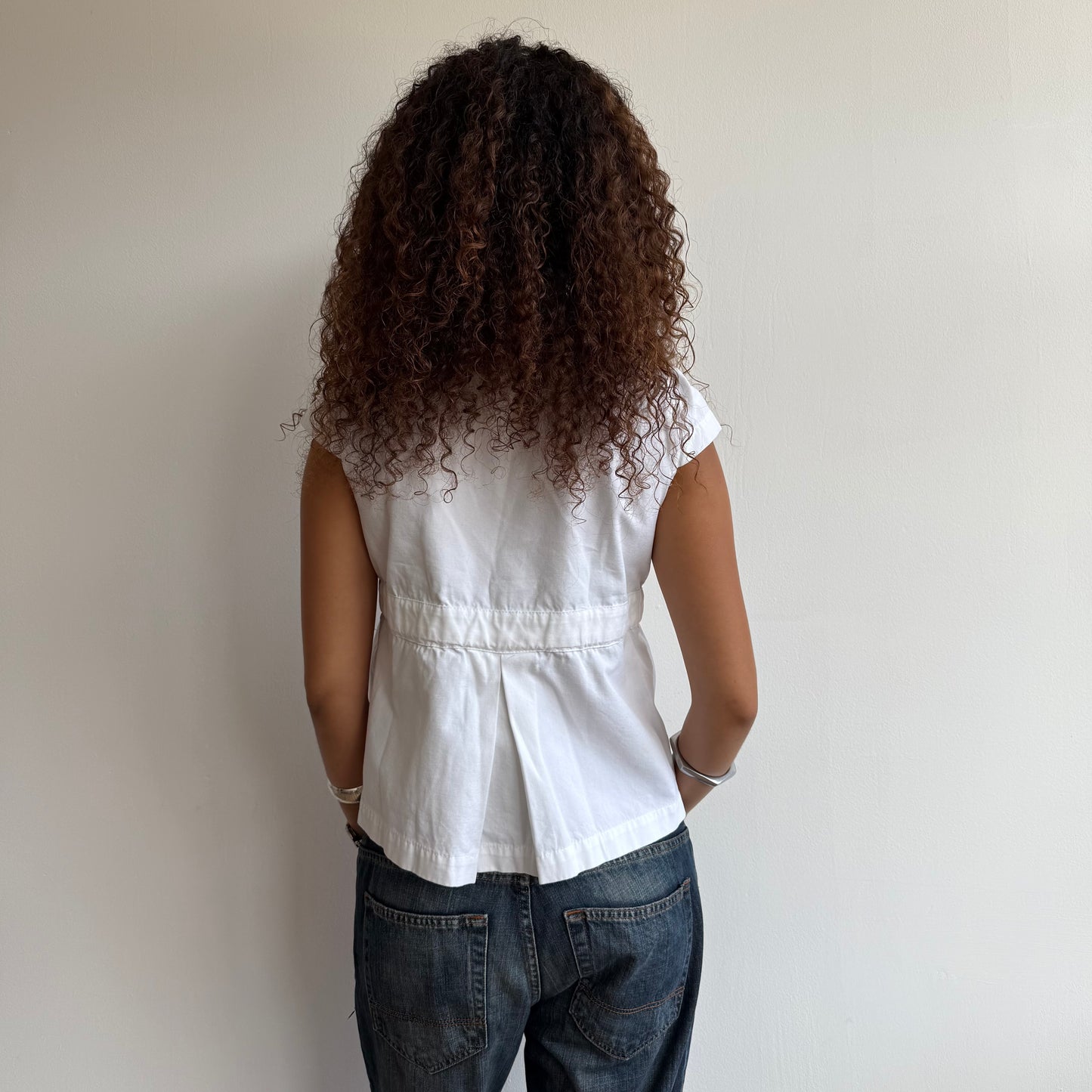 White short sleeve peacoat - Size M