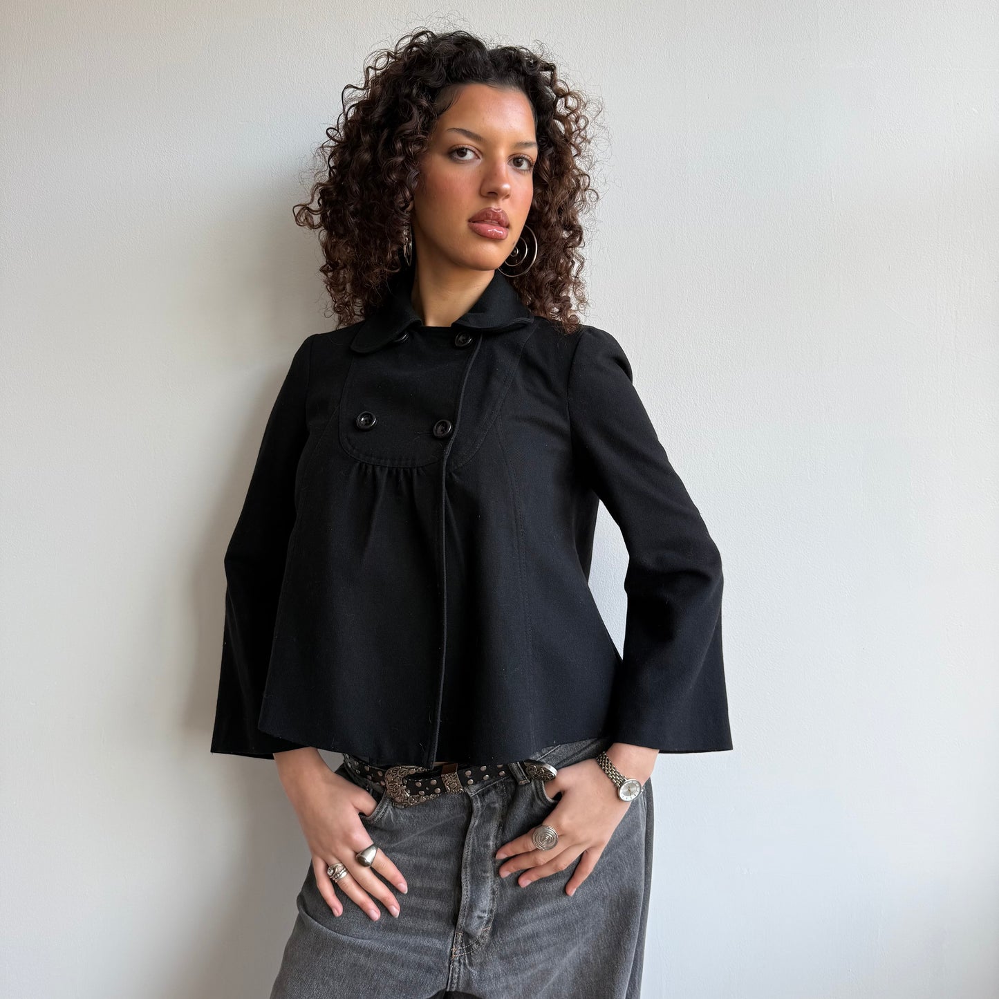 Black peacoat - Size S