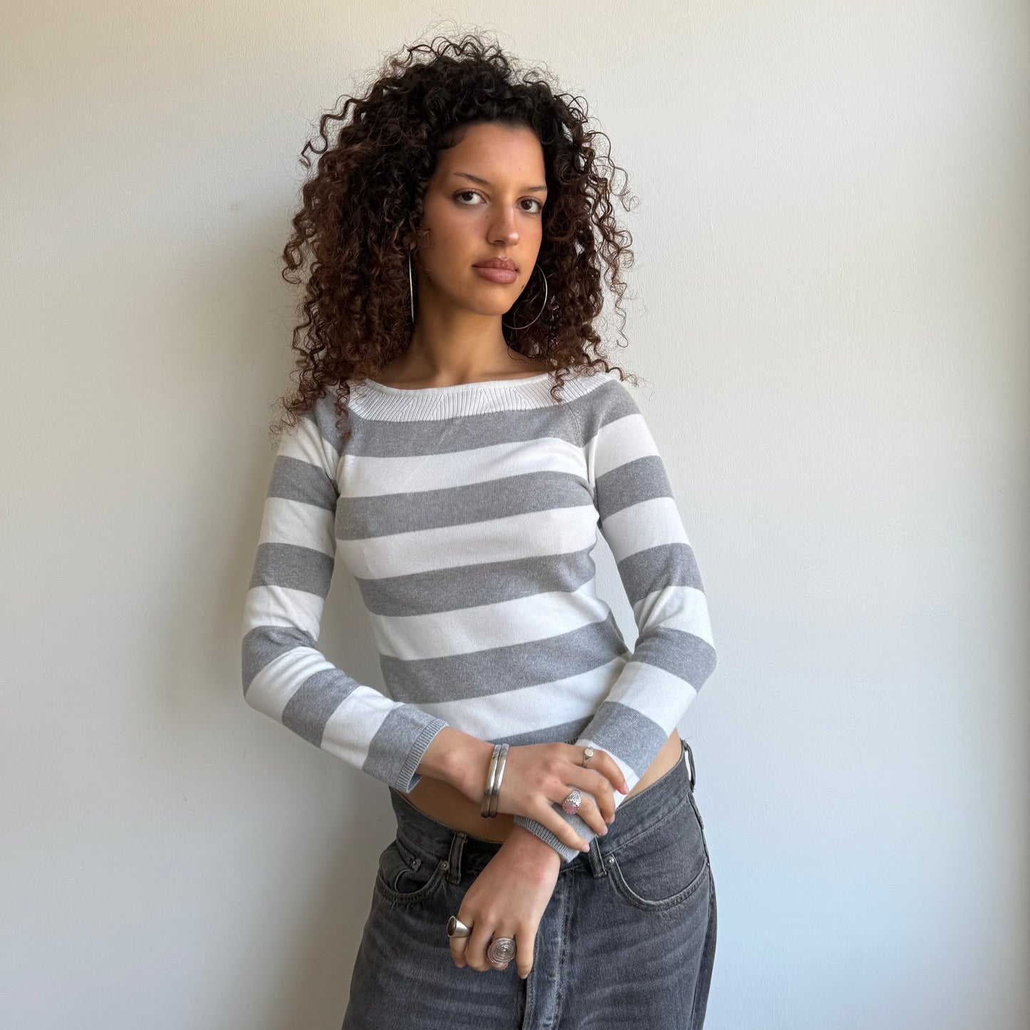 Grey striped knit - Size XS
