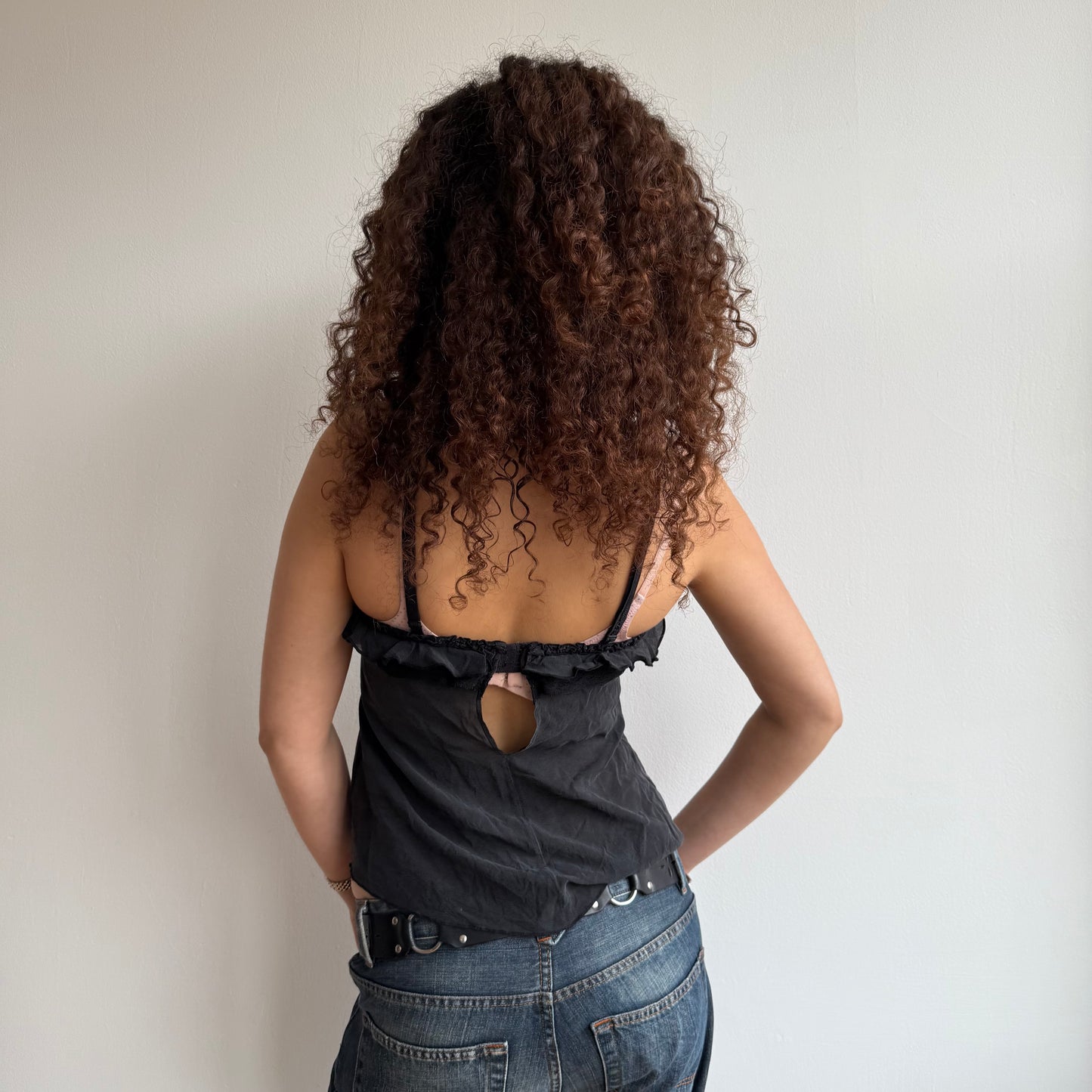 Black tie front cami - Size S