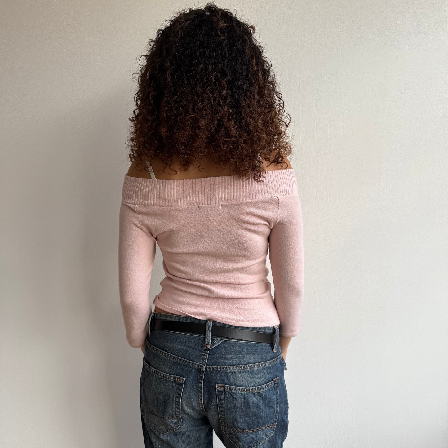 Pink 3/4 sleeve buttonknit - Size S