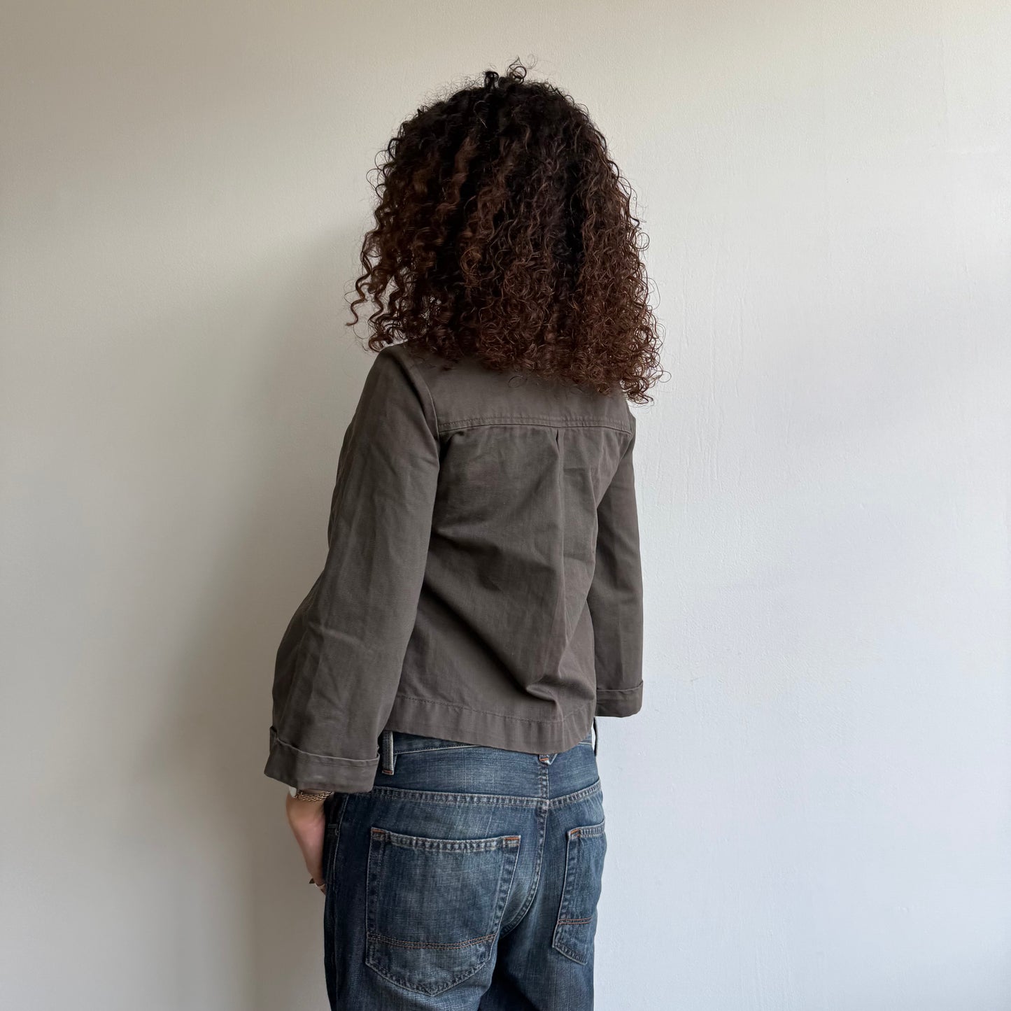 Brown 3/4 sleeve peacoat - Size S + M
