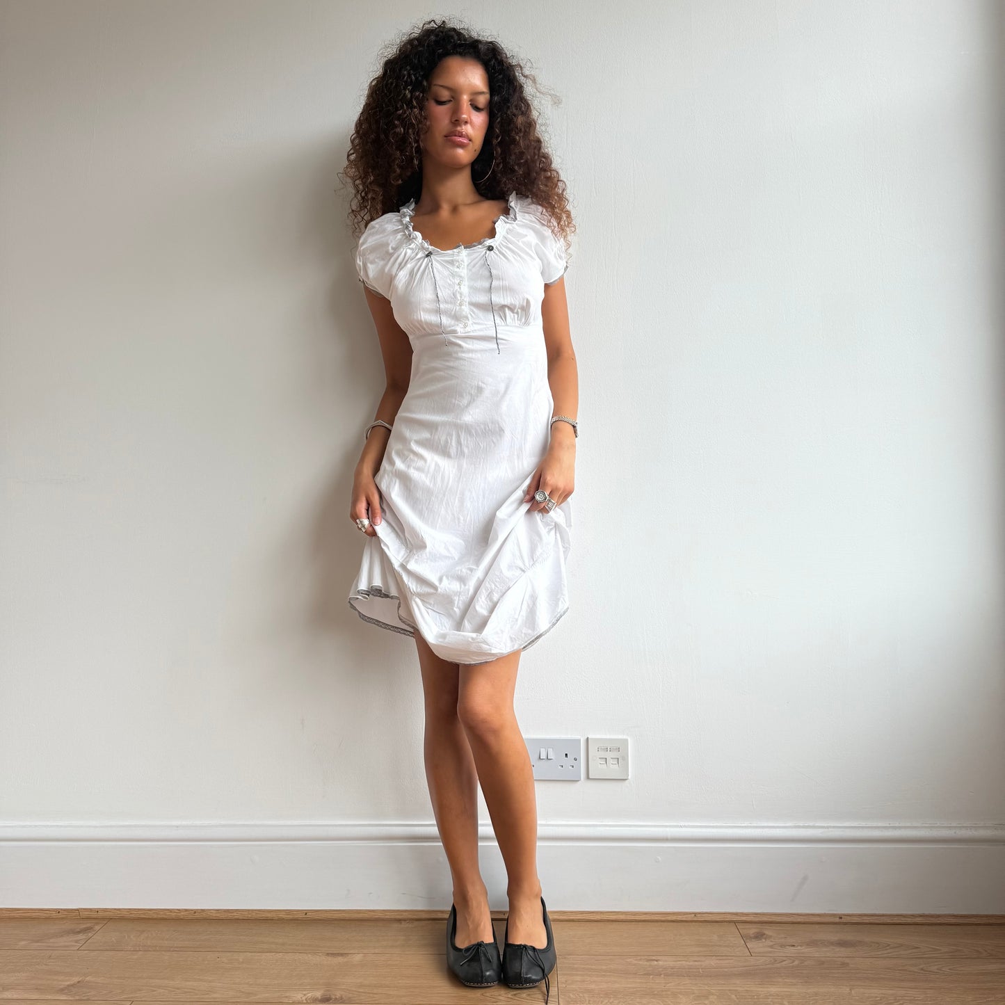 Cop Copine white milkmaid dress - Size M