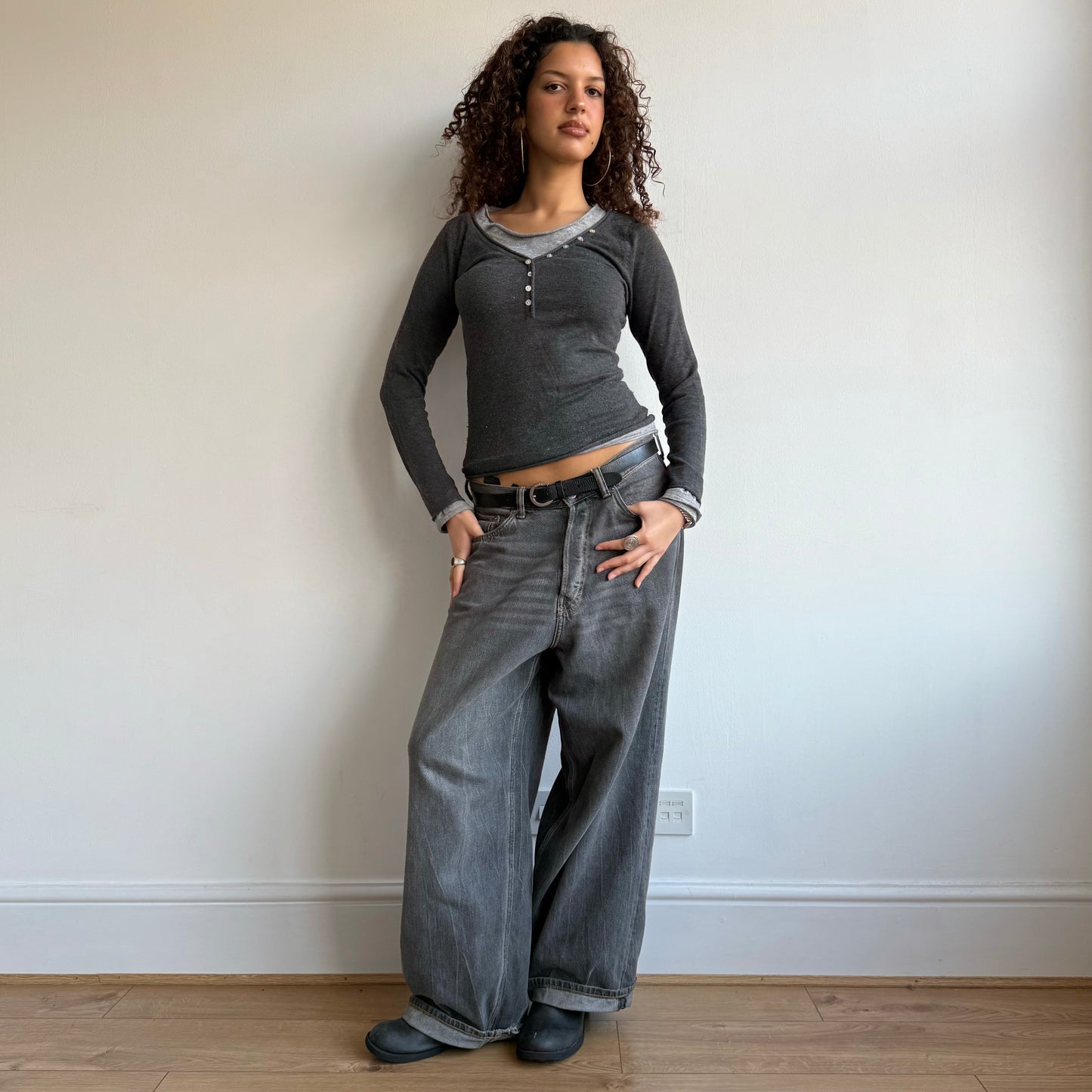 Grey double layer knit - Size S