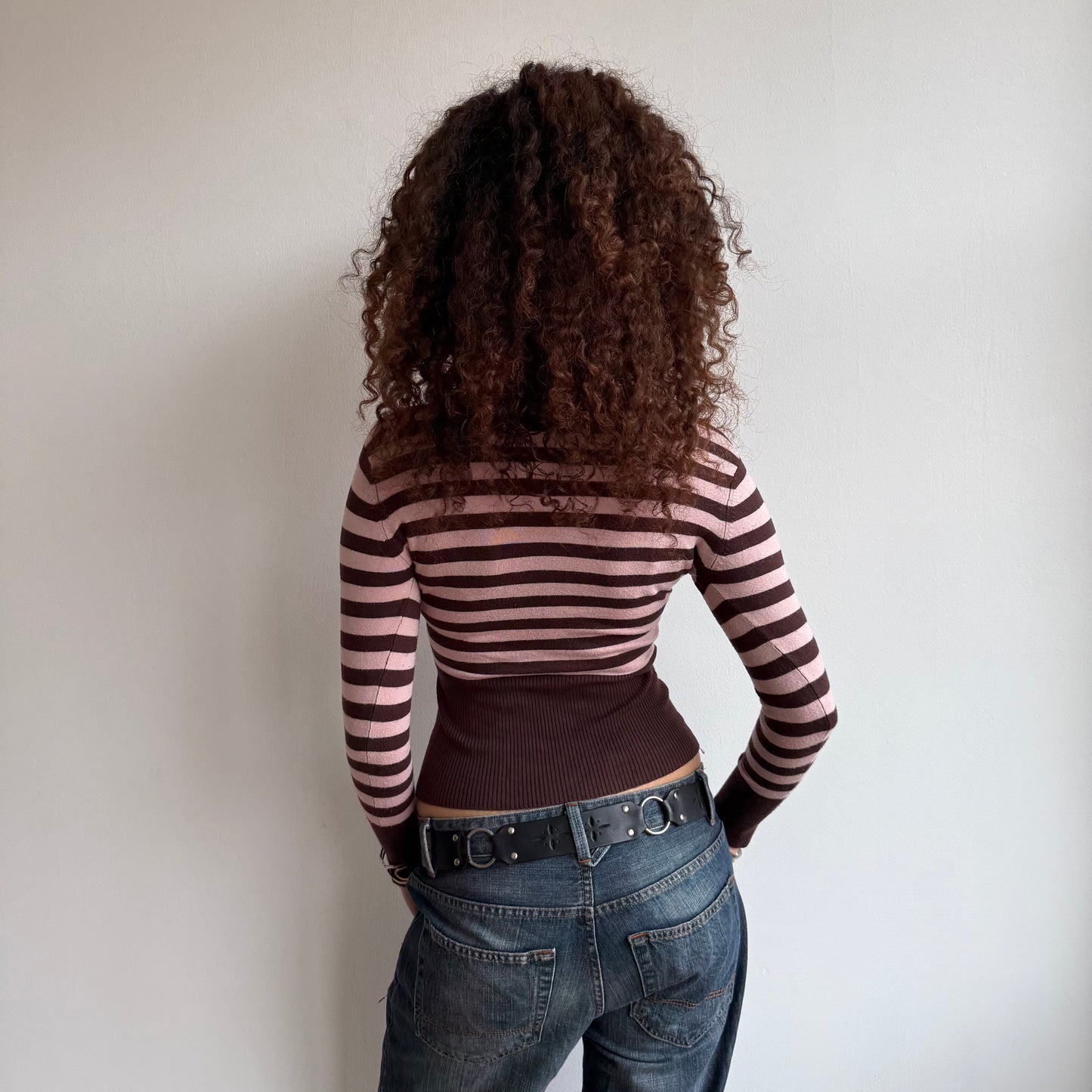 Pink and brown ballet wrap knit - Size S