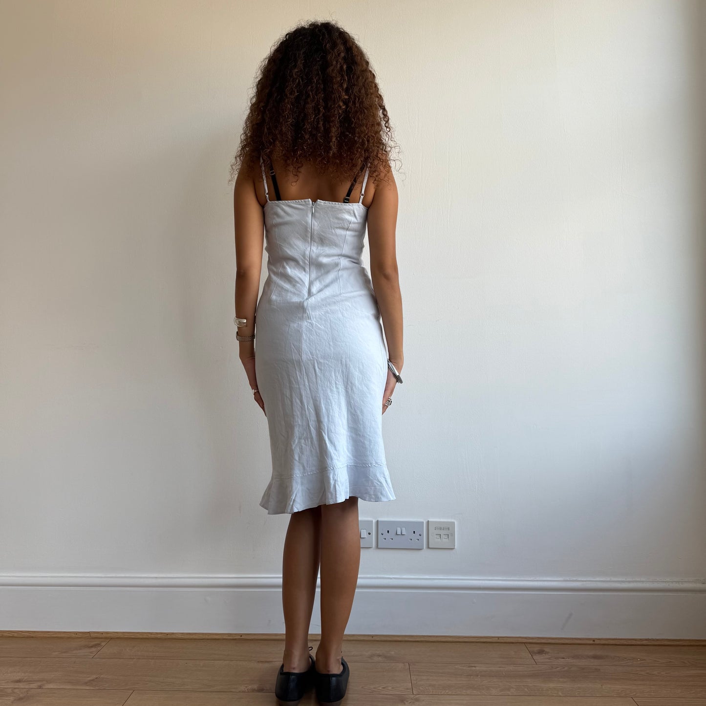 Powder blue milkmaid dress - Size S