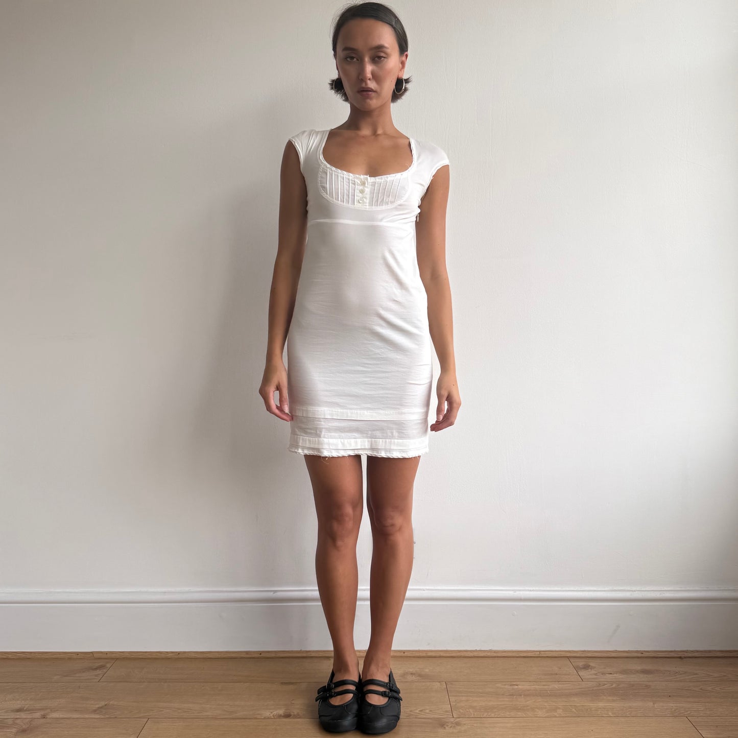 White milkmaid mini dress - Size S