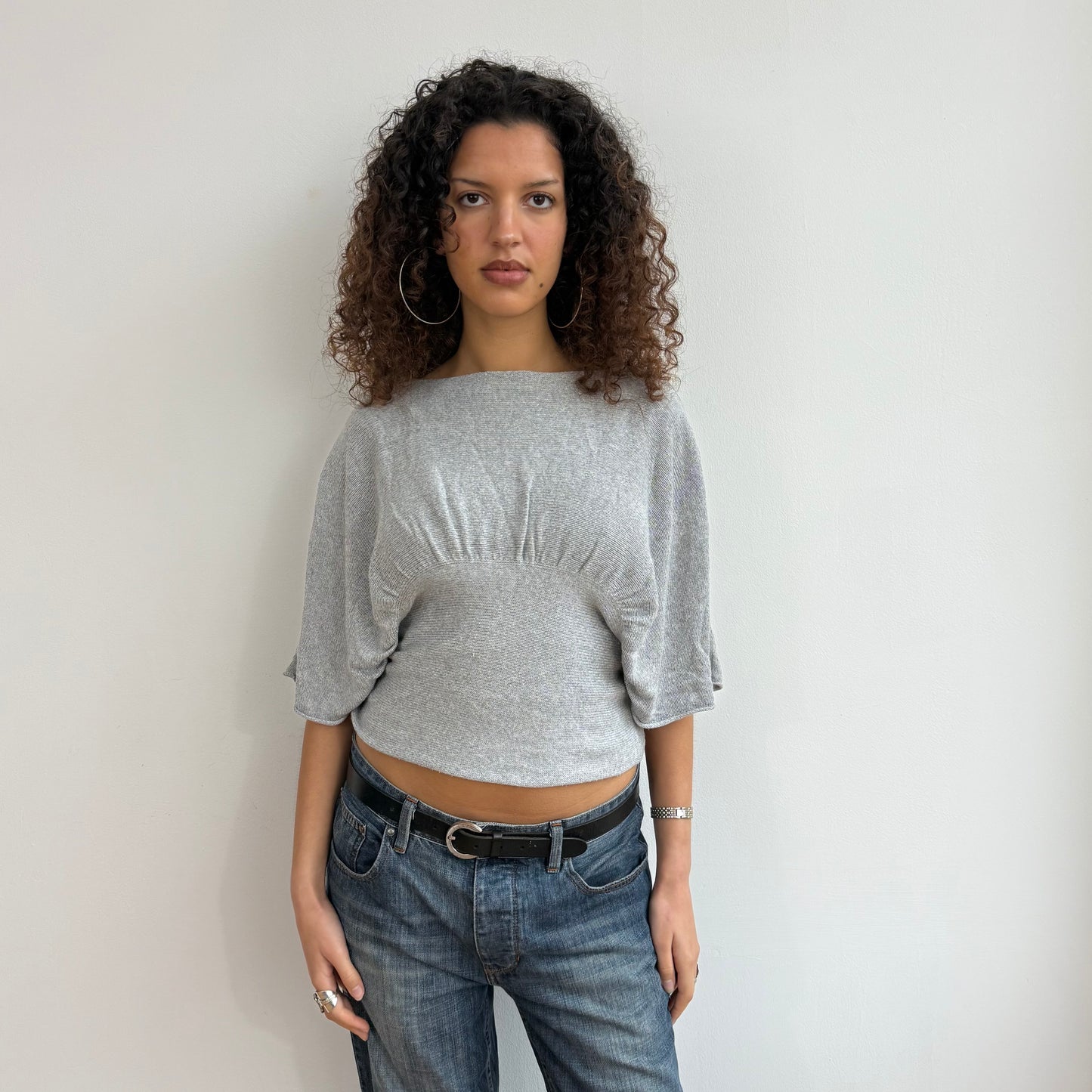 Grey batwing knit - Size S