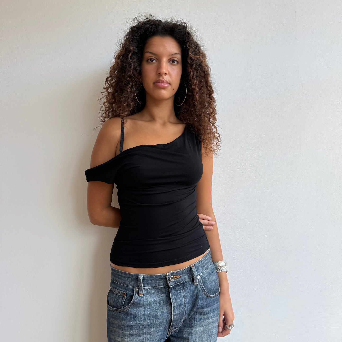 Black stretchy 3-way top - Size S