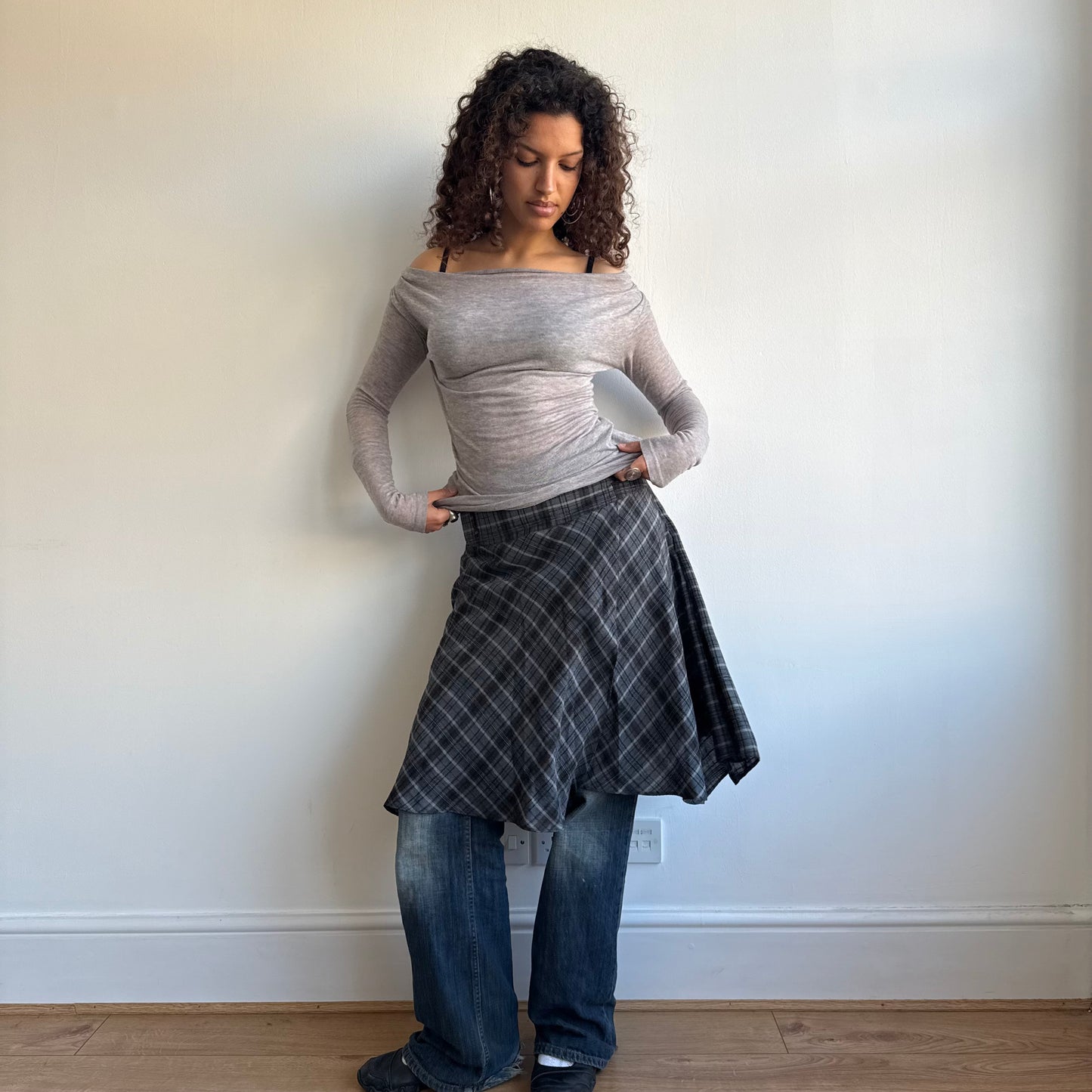 Tartan midi skirt - Size S