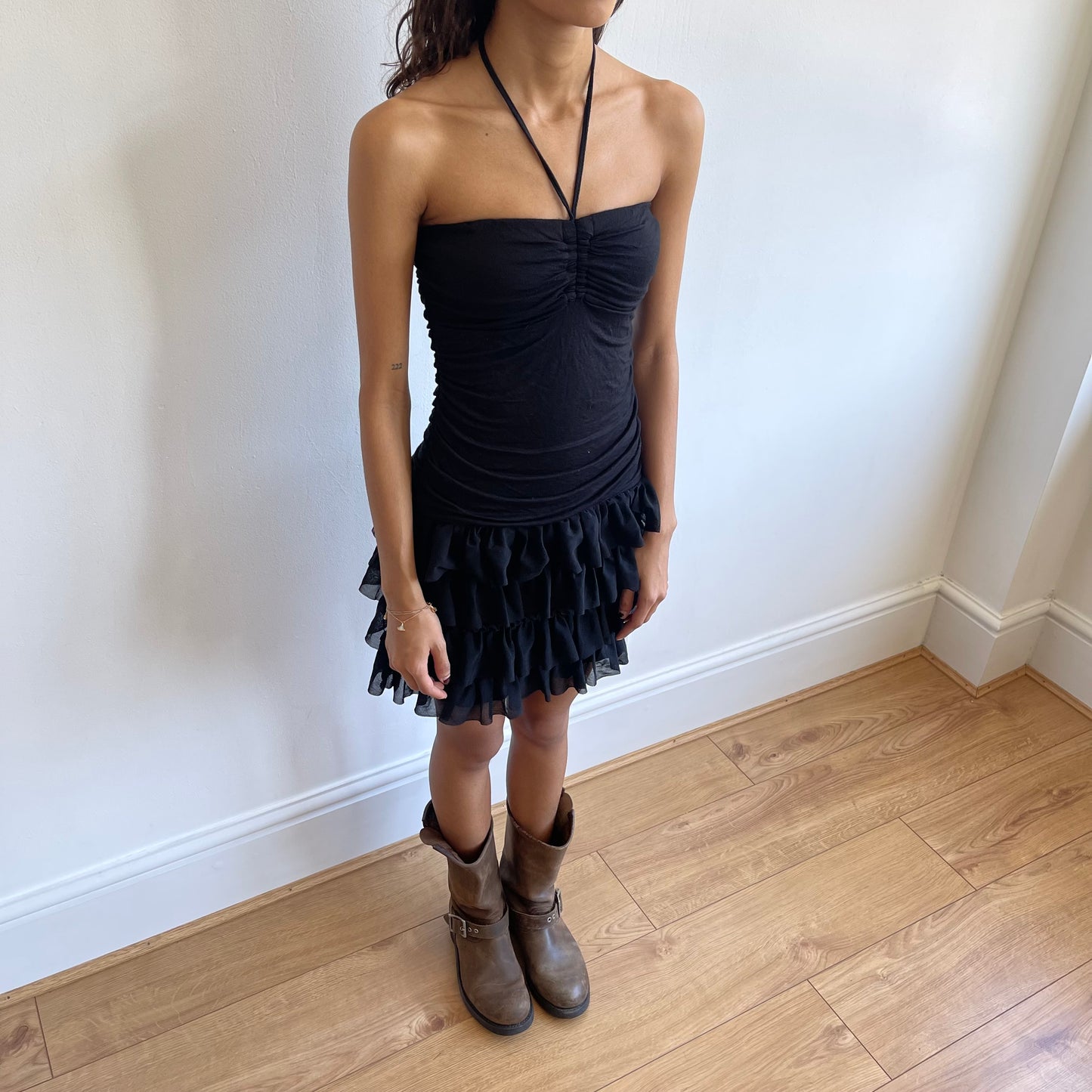 Black ruffle salsa dress - Size XS
