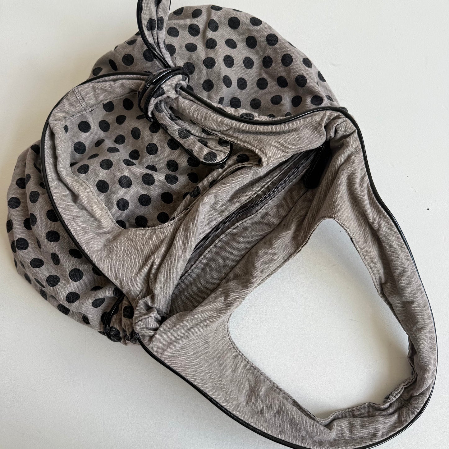 Light khaki polka dot bag - OS
