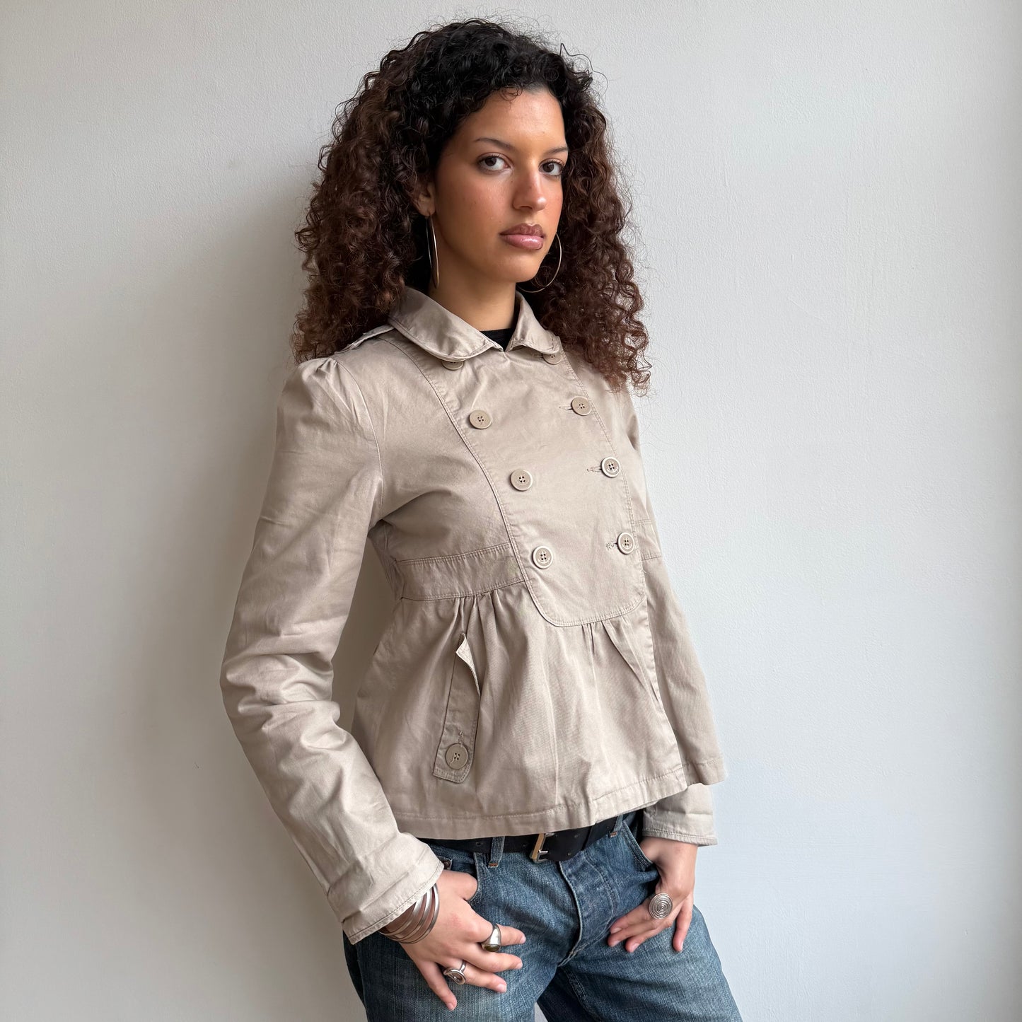 Beige peacoat - Size S