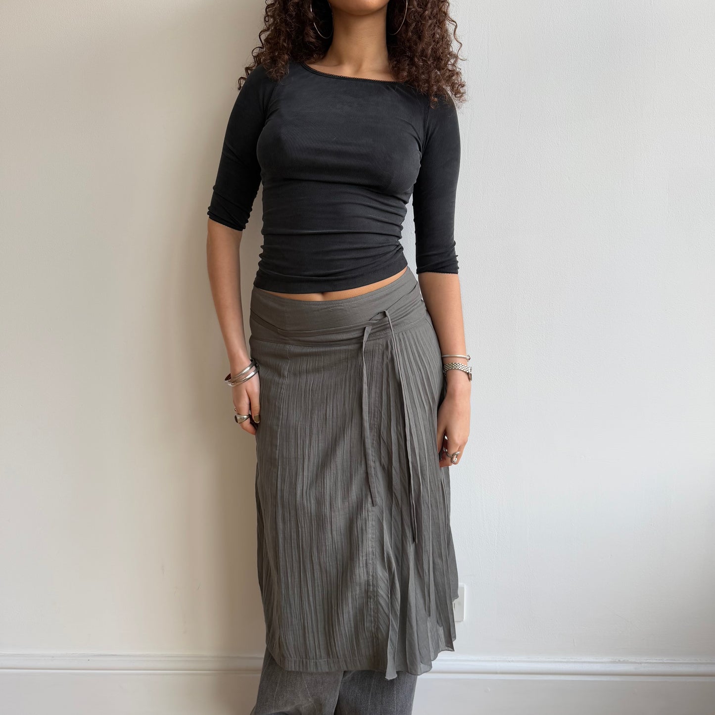 Grey plisse skirt - Size S