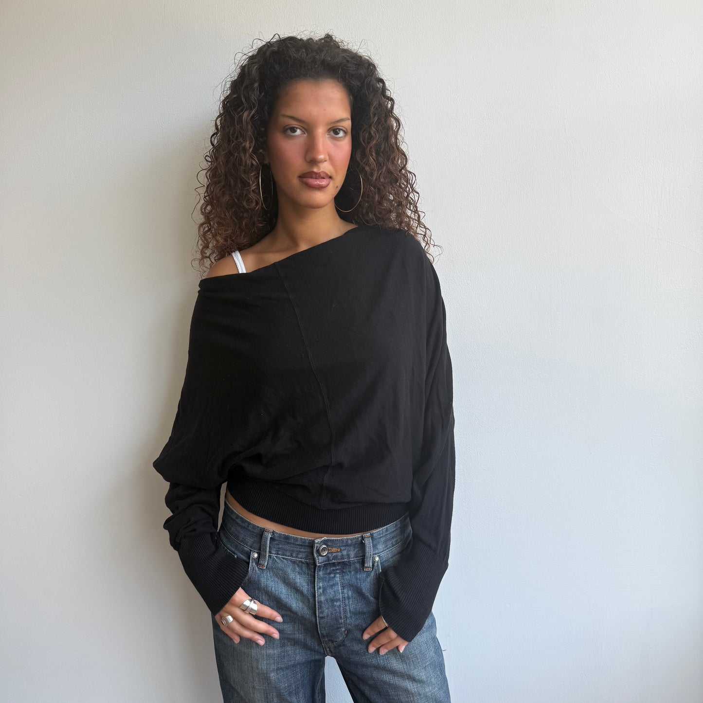 Black slouchy All Saints jumper - Size S