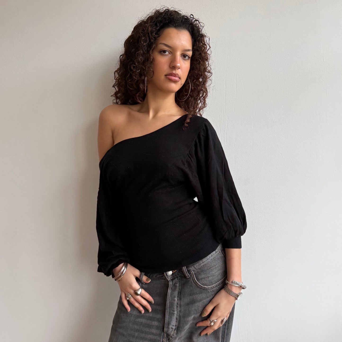 Black batwing knit - Size S