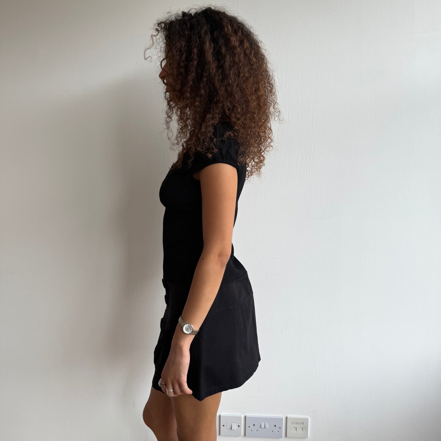 Morgan black peacoat dress - Size M
