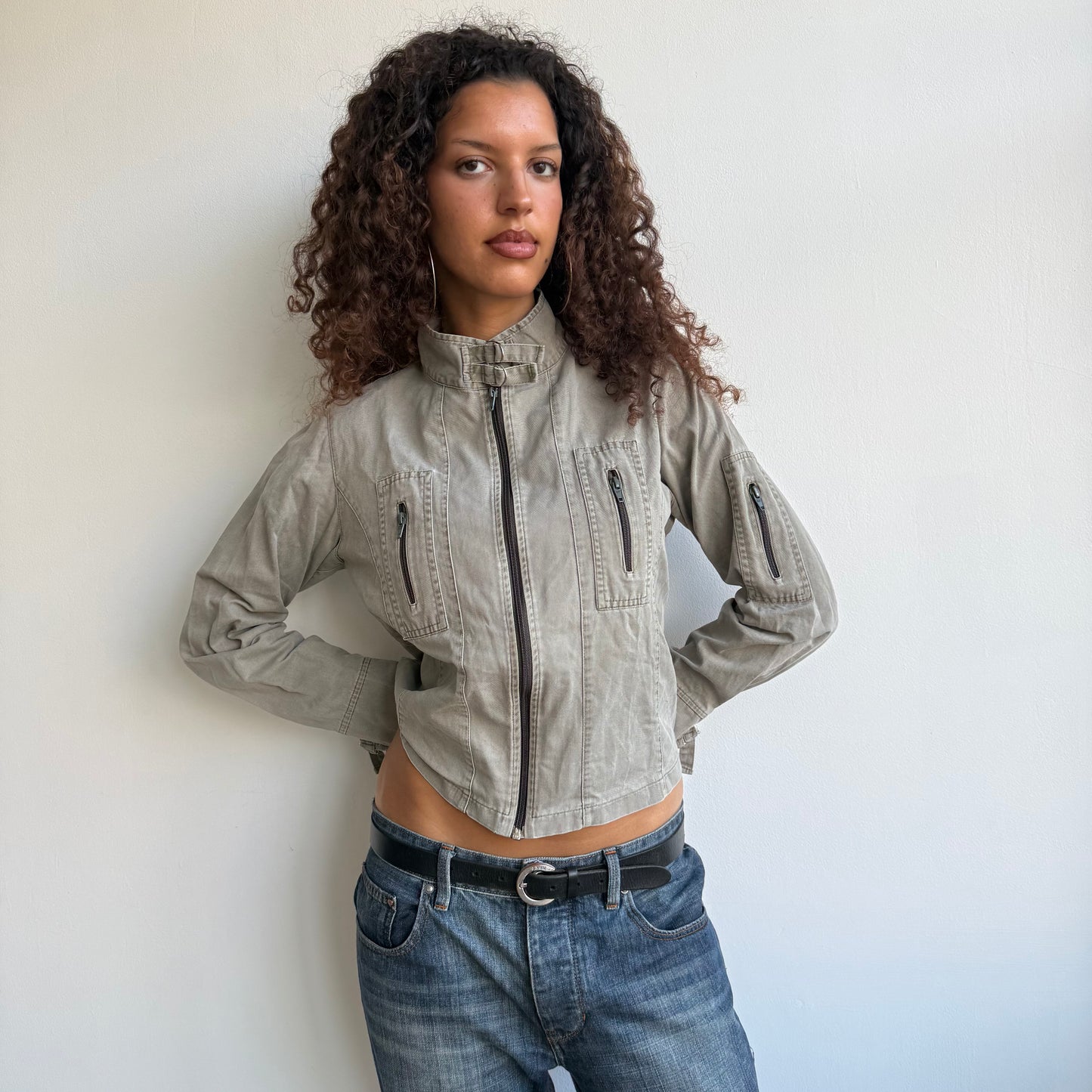 Khaki cargo jacket - Size S/M