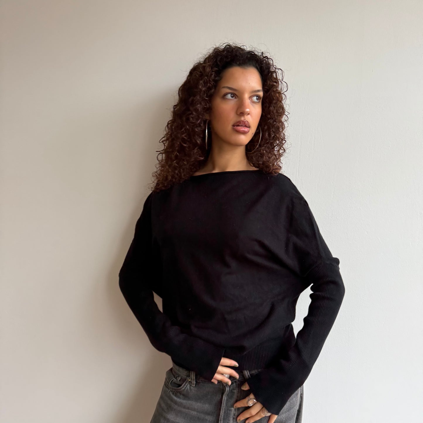 Black slouchy knit - Size M