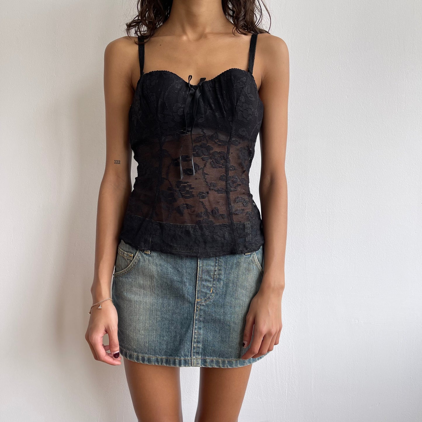 Black lace bustier - Size S