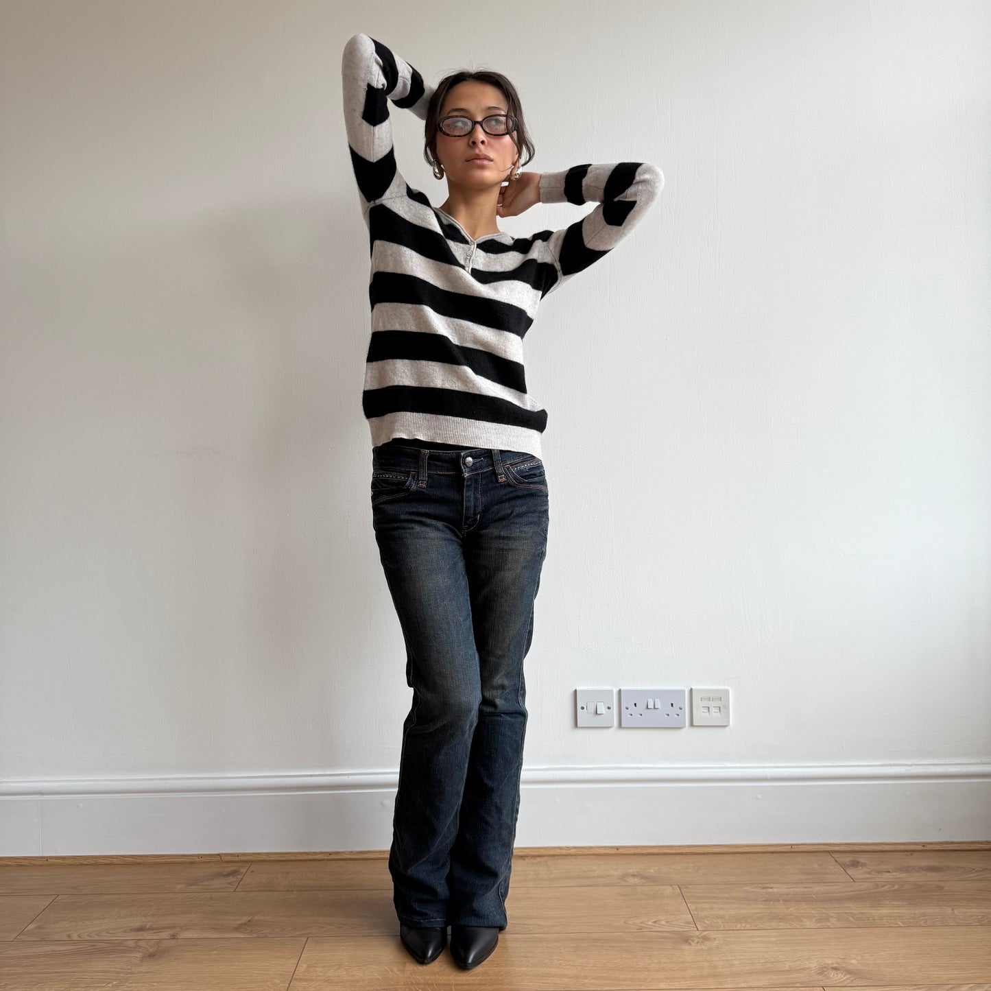 Grey striped cashmere knit - Size S