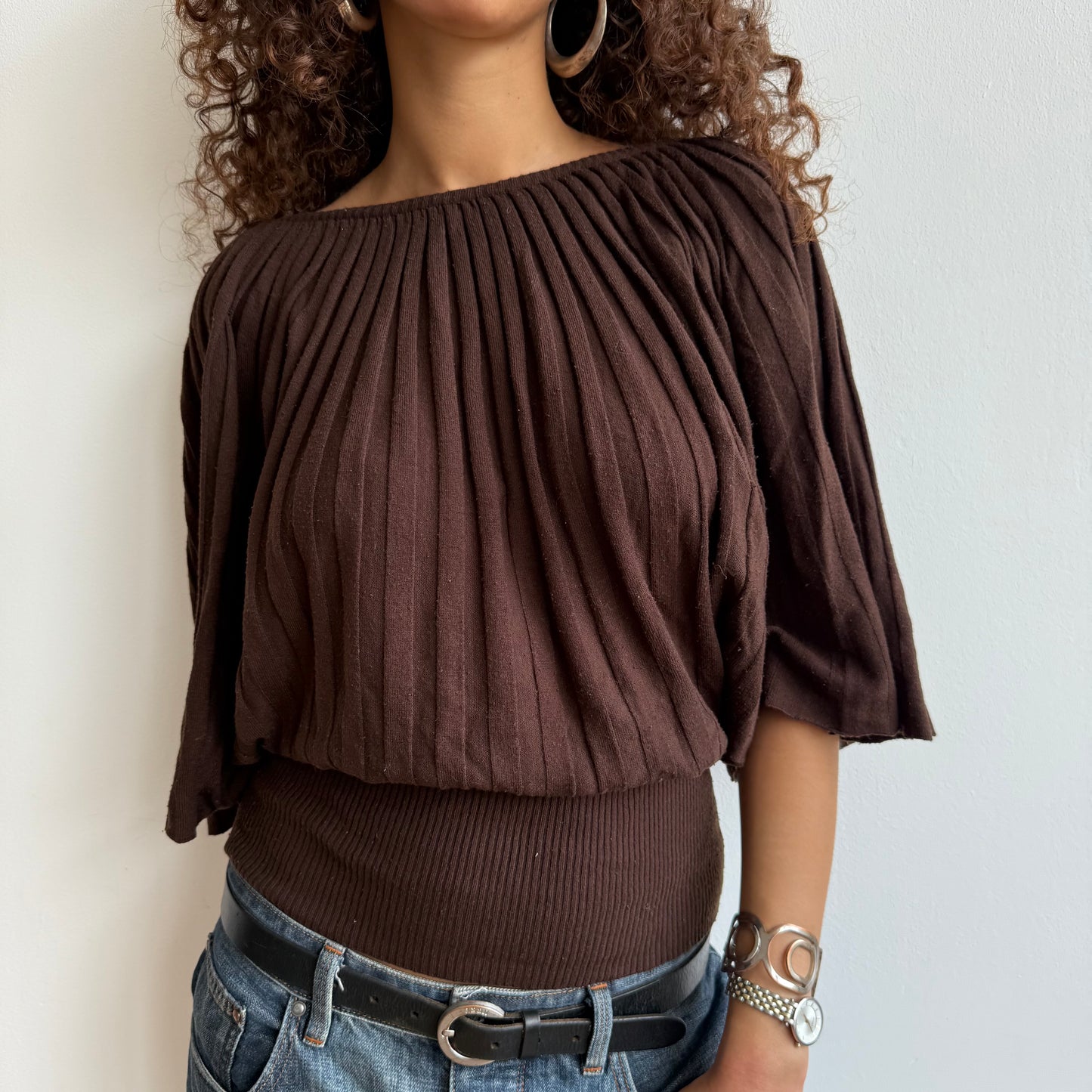 Brown batwing knit - Size L