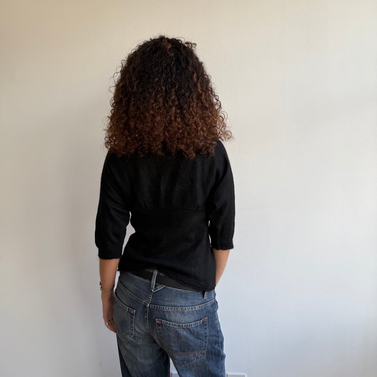 Black 3/4 sleeve jumper - Size S