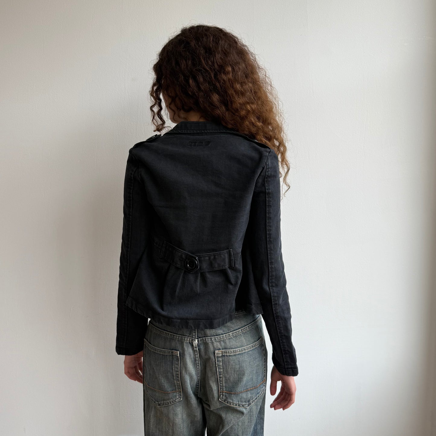 Black button military jacket - Size XS