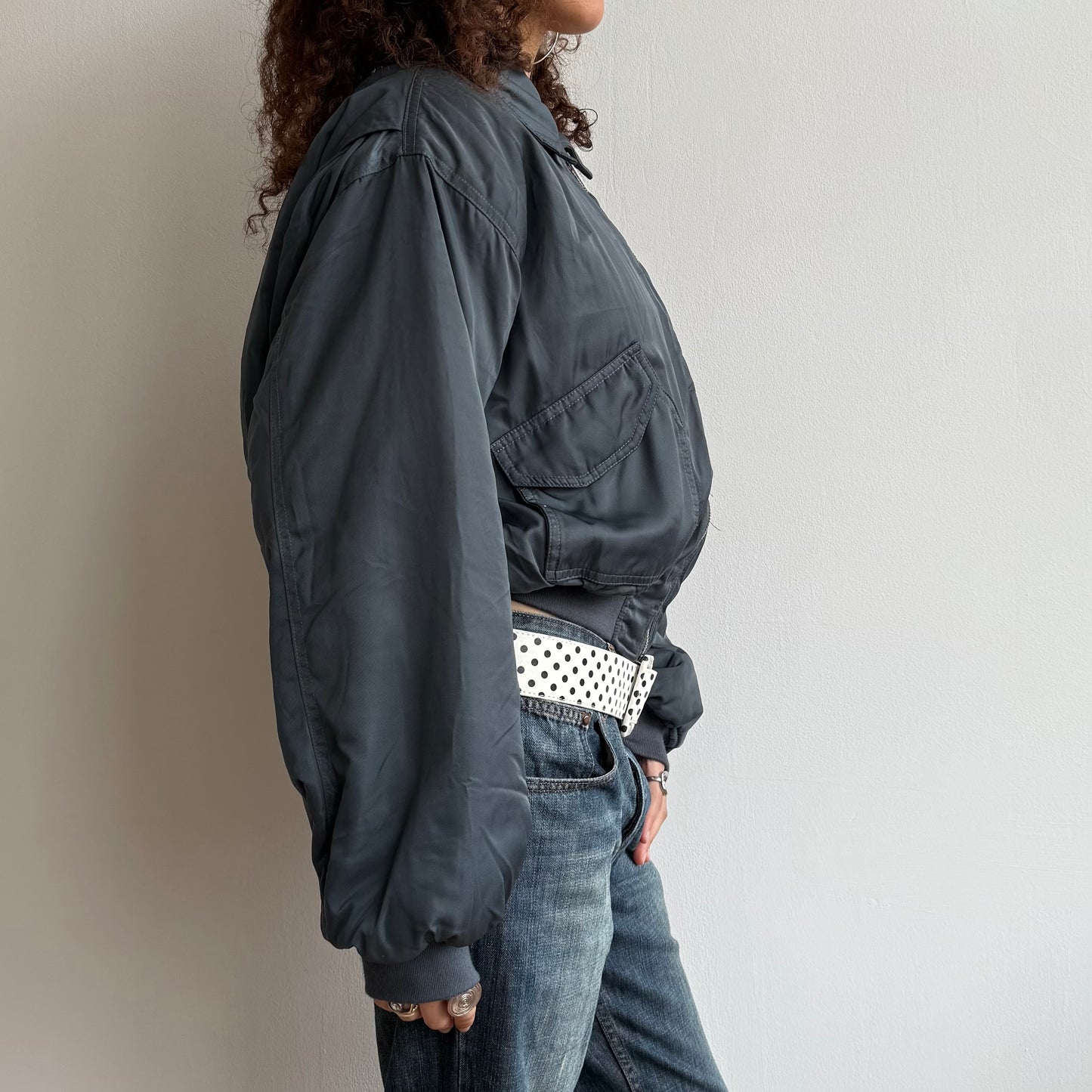White polka dot belt - OS