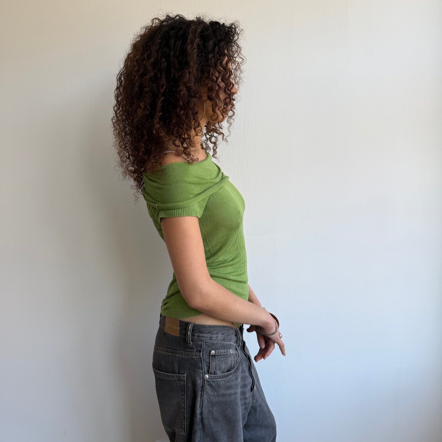 Green bardot knit - Size S/M