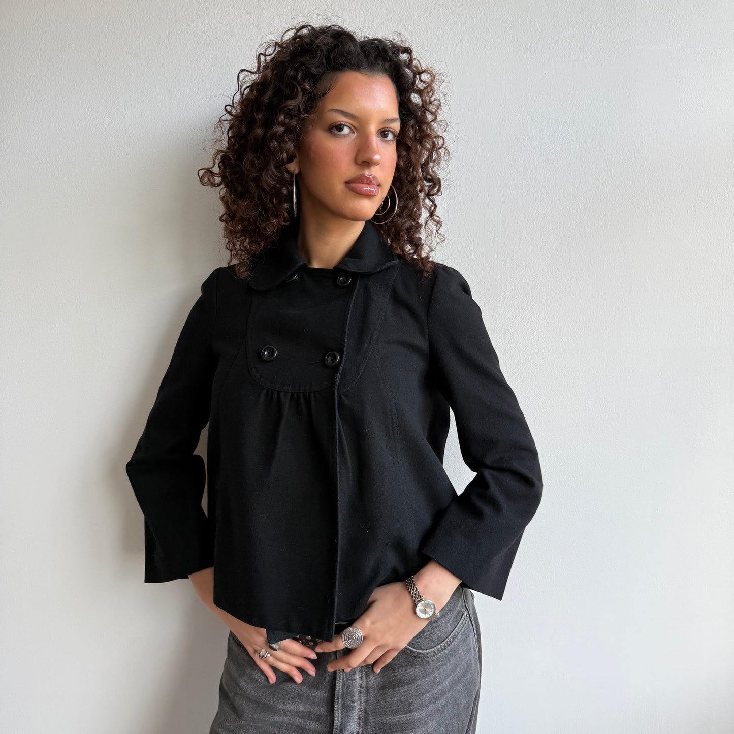 Black peacoat - Size S