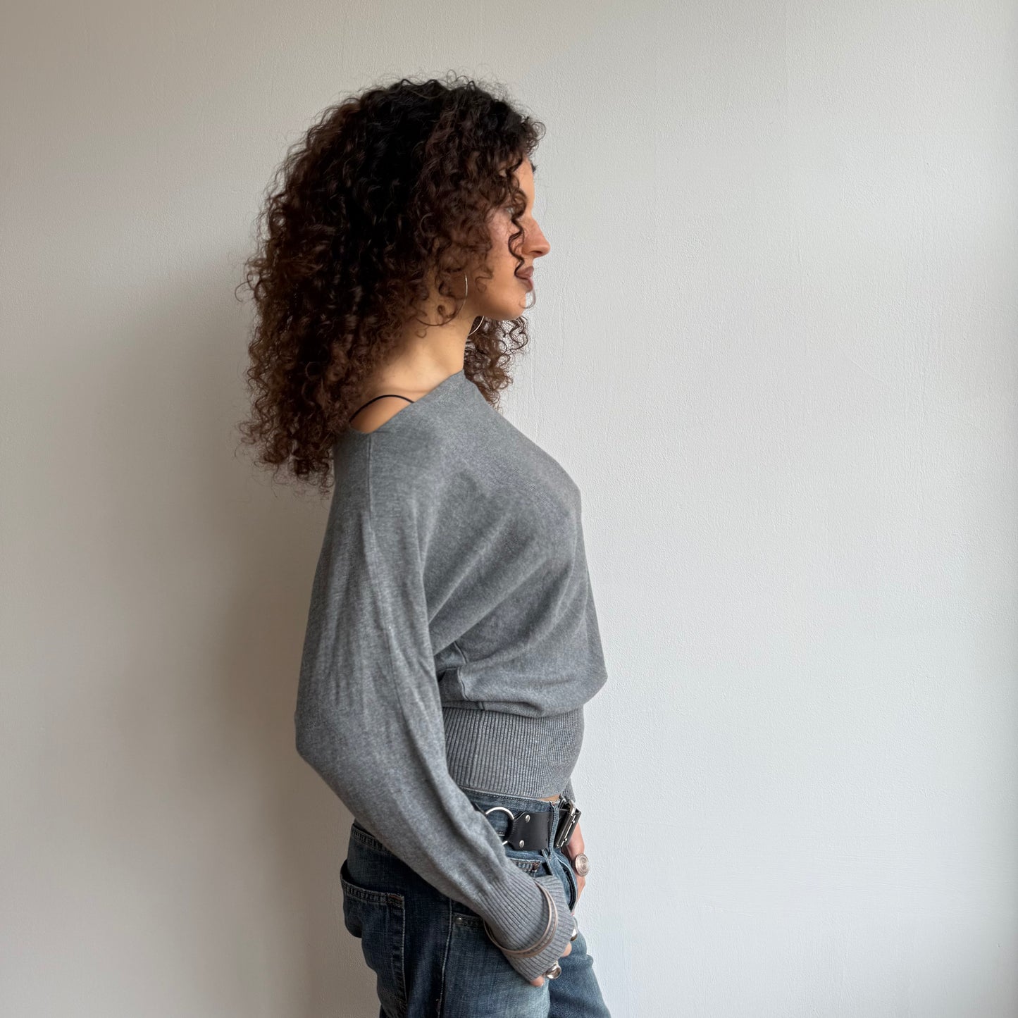 Grey slouchy knit jumper - Size S