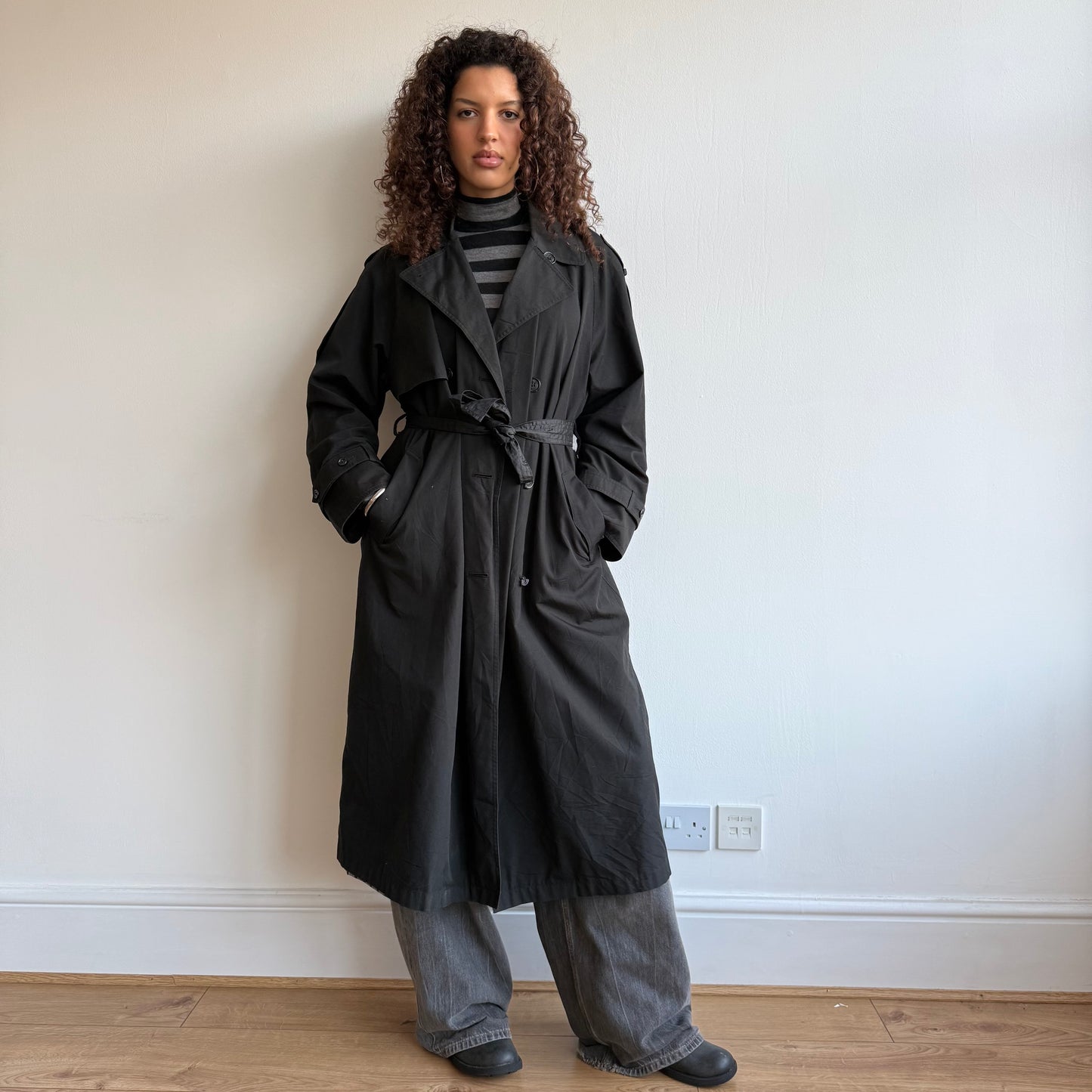 Black oversized trench - Size L