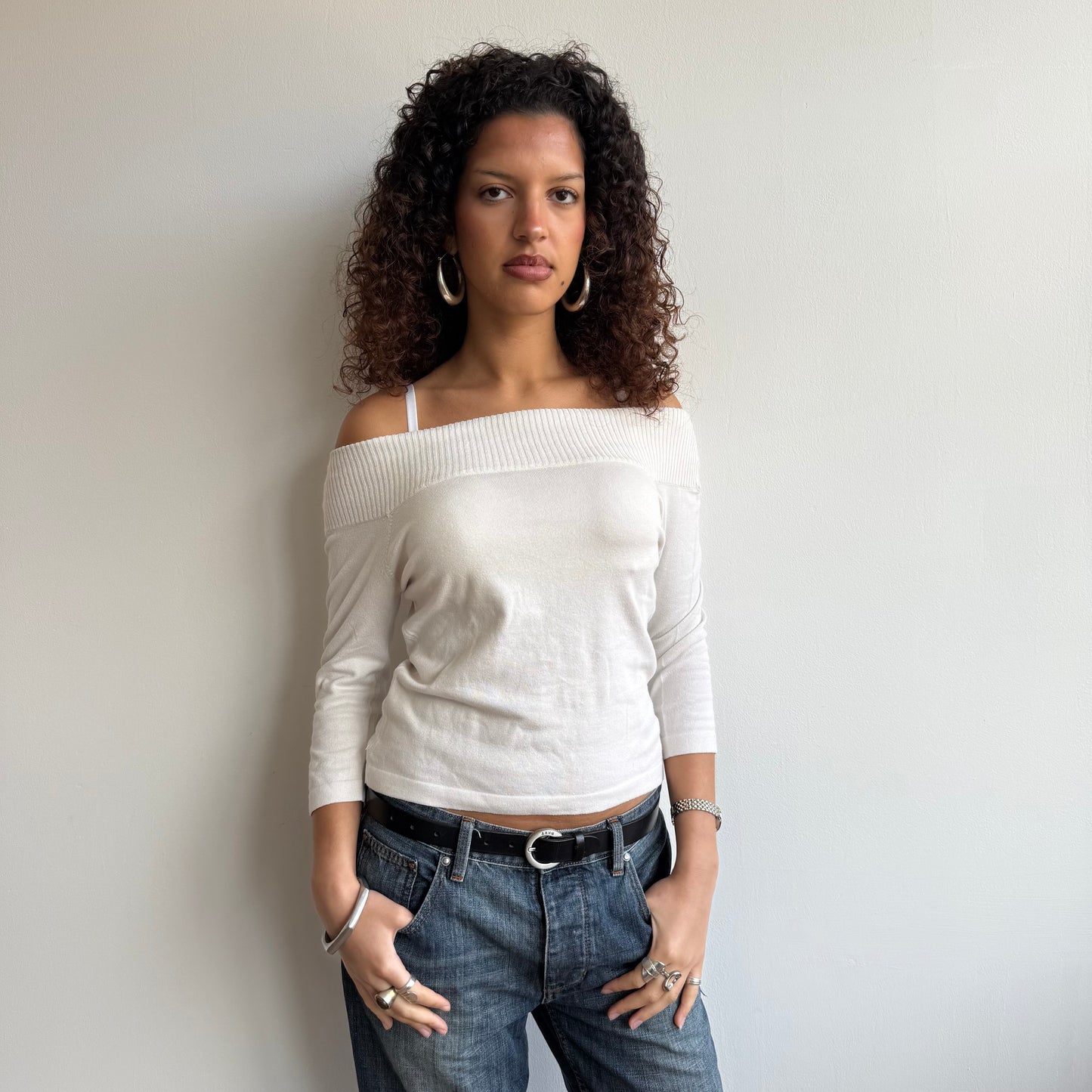 White bardot knit - Size S