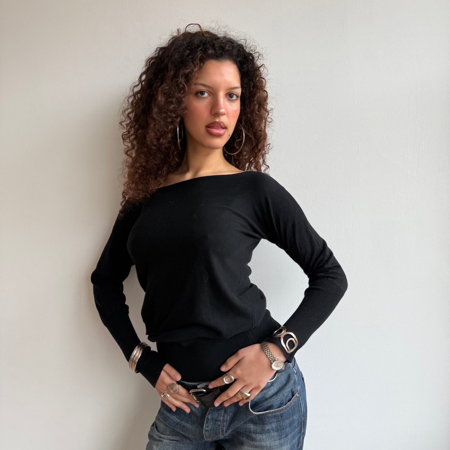Black slouchy knit (2) - Size S