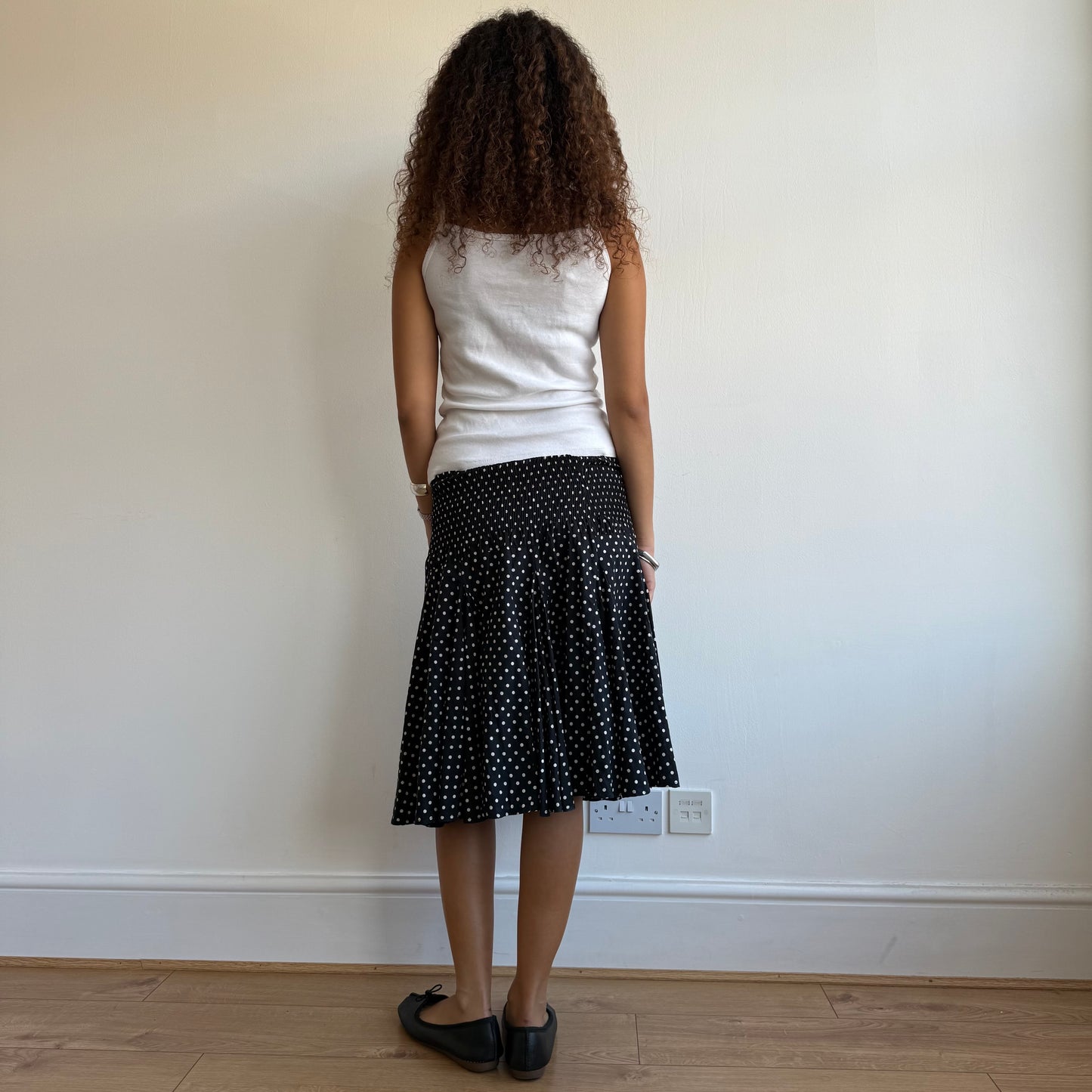 Polka dot ruched midi skirt - Size S-L