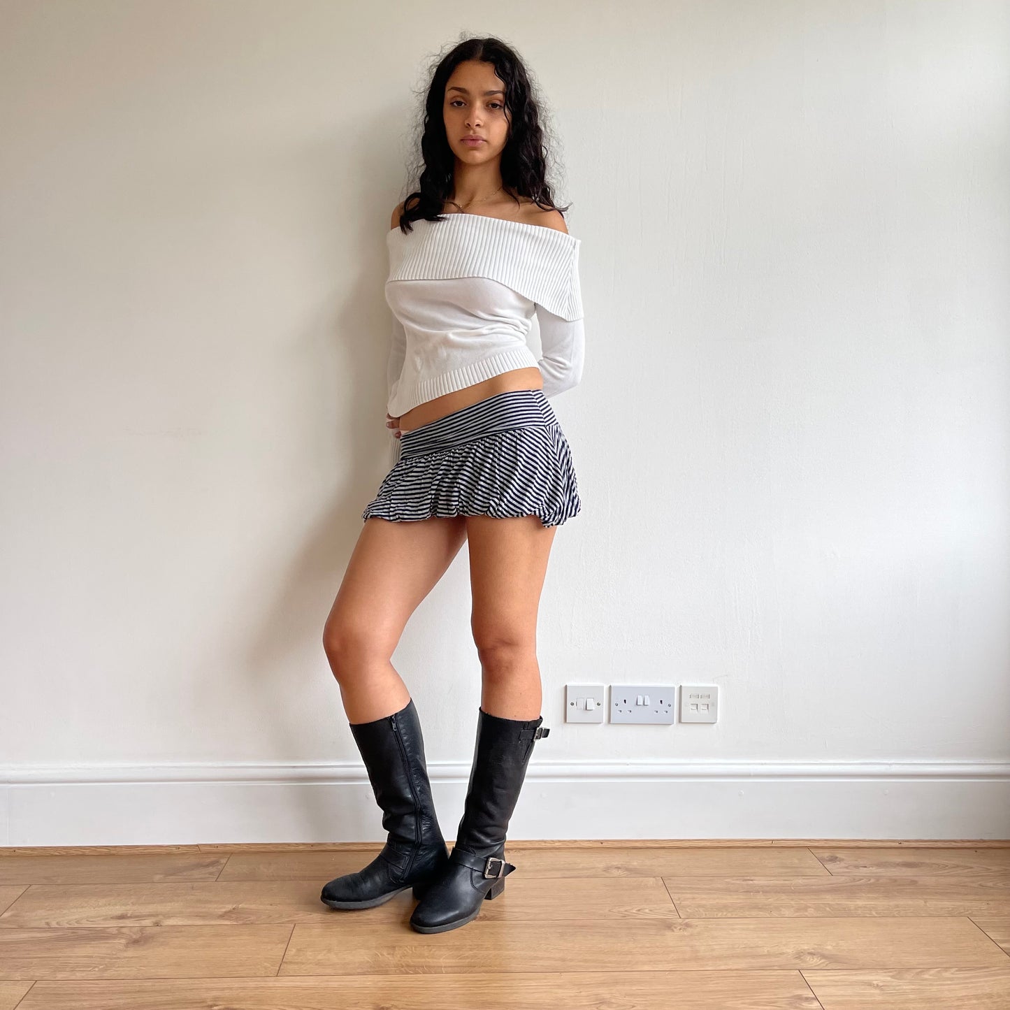 Black and grey bubble skirt - Size XS
