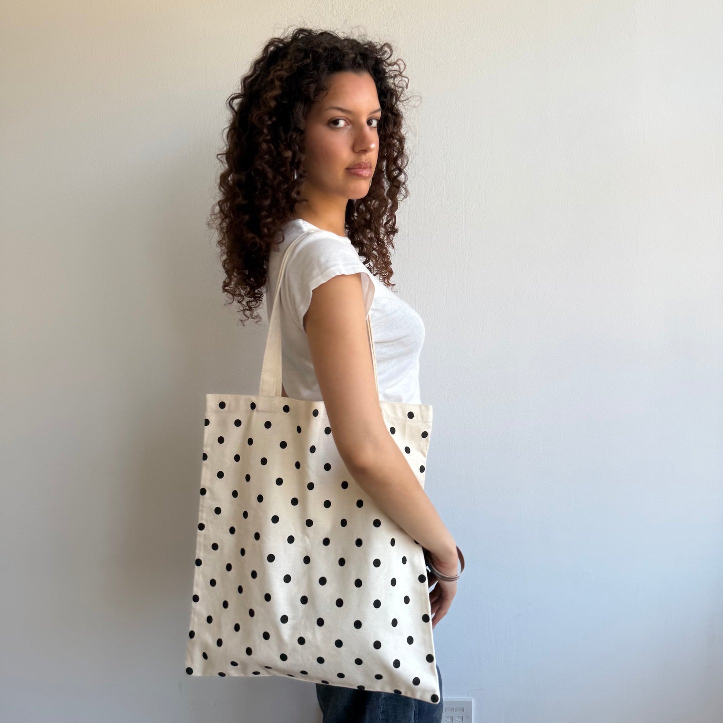 Polka dot tote bag