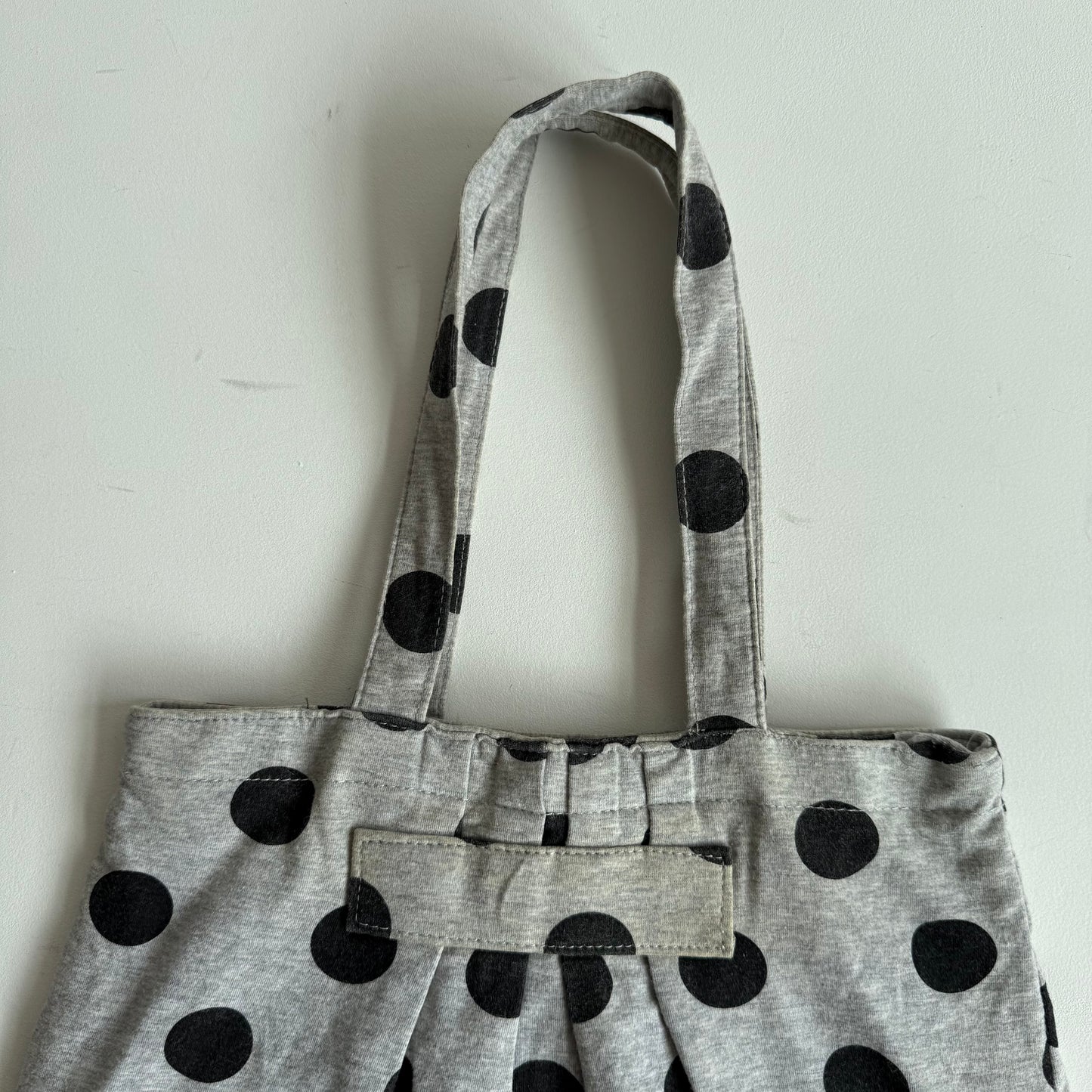 Grey polka dot tote bag