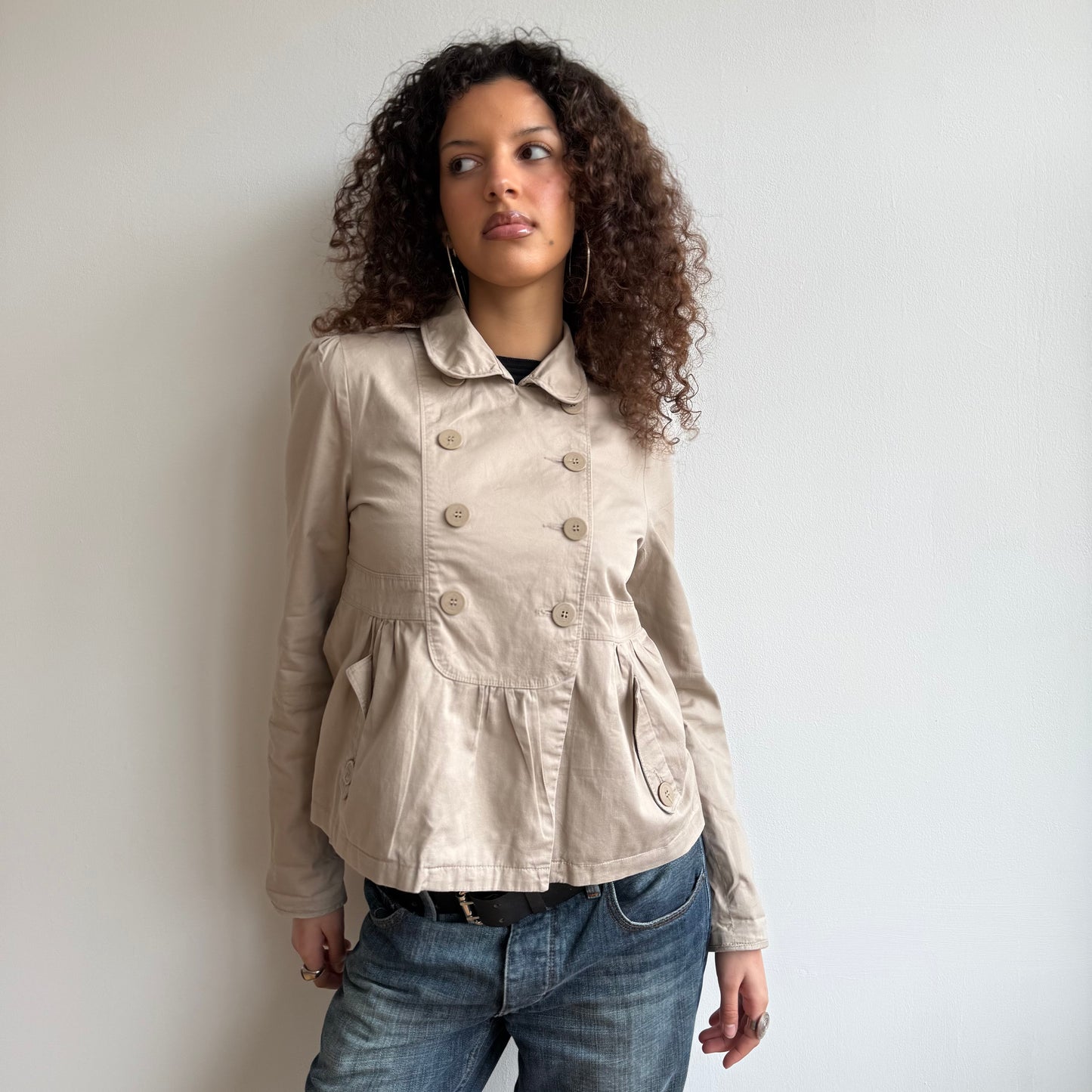 Beige peacoat - Size S