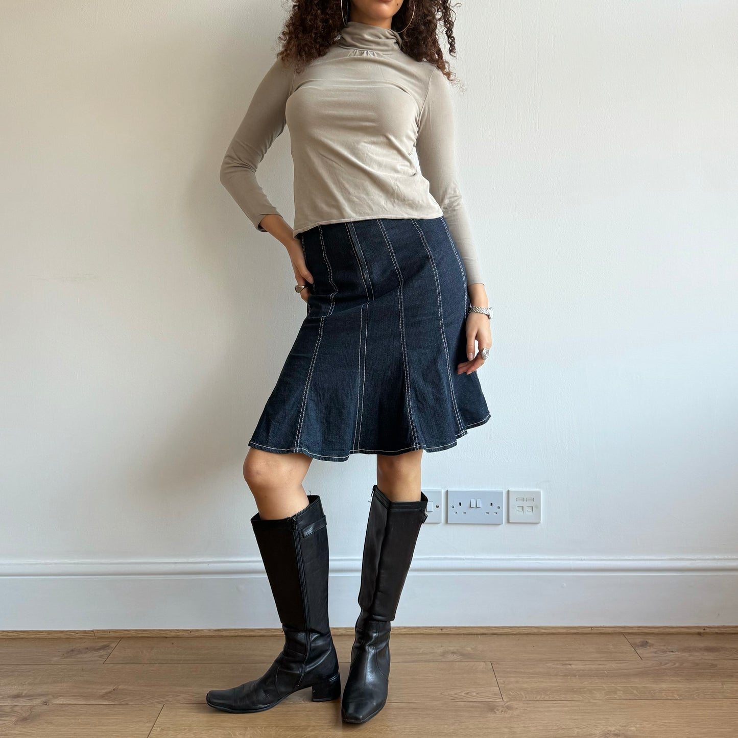 Denim midi skirt - Size XS
